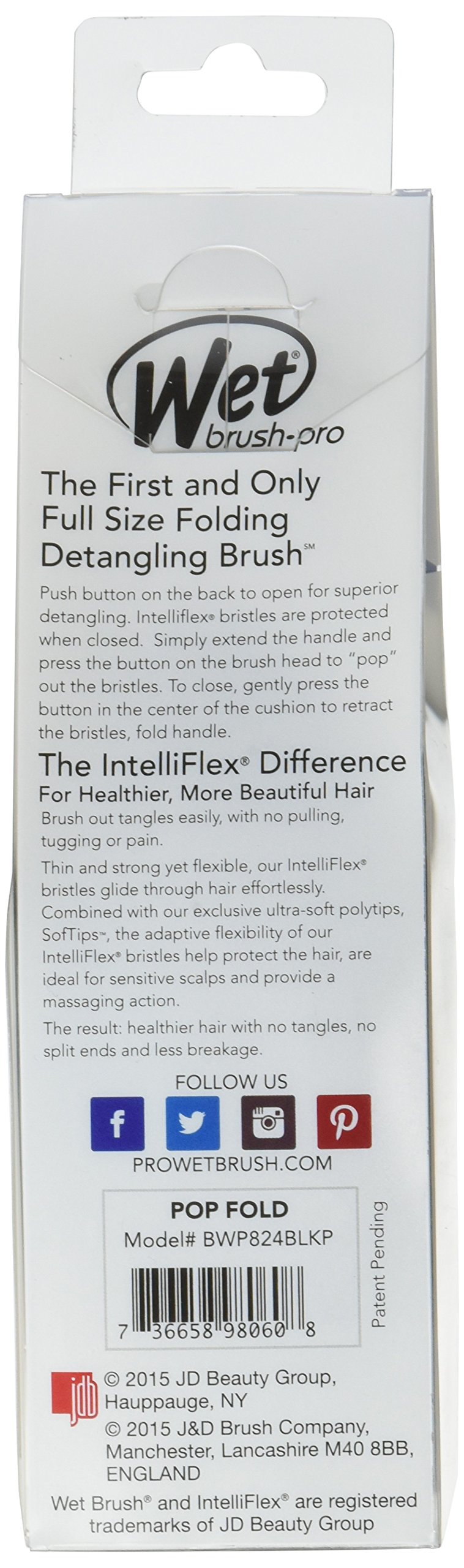 Wet Brush Pop Fold Detangling Hair Brush - Blue, Compact & Travel-Friendly (0.2 lb) - Perfect for Wet Hair, Styling & On-The-Go Use