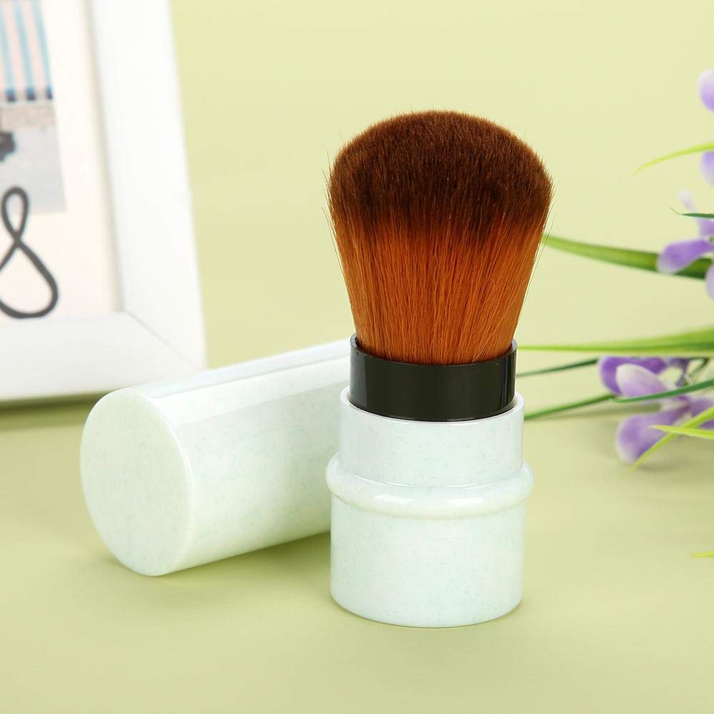 Professional Powder Brush for Makeup - Soft Short Bristles, Ideal for Foundation & Blush - Perfect Gift for Girlfriend, Mom & Beginners (Green) - Great for Everyday Makeup & Professional Artist Use