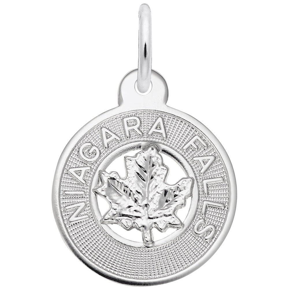 Niagara Falls Maple Leaf Charm - Sterling Silver Pendant for Bracelets & Necklaces | Canadian Souvenir Jewelry Gift for Travel Lovers & Nature Enthusiasts
