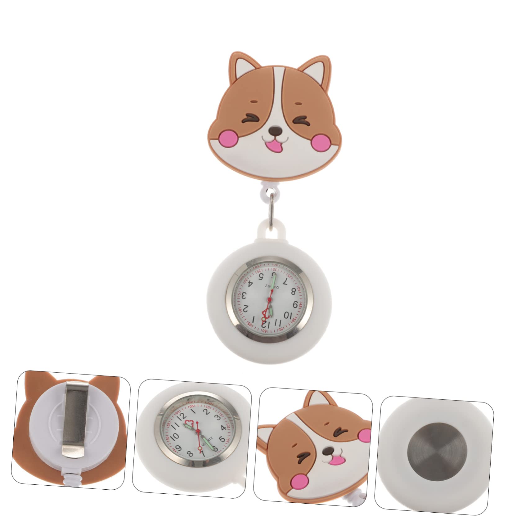 SAFIGLE 2-Pack Nurse Pocket Watch - Portable Retractable Hanging Watch with Cartoon Design, Scalable Badge Hook for Medical Professionals | Perfect for Nurses, Doctors & Healthcare Workers