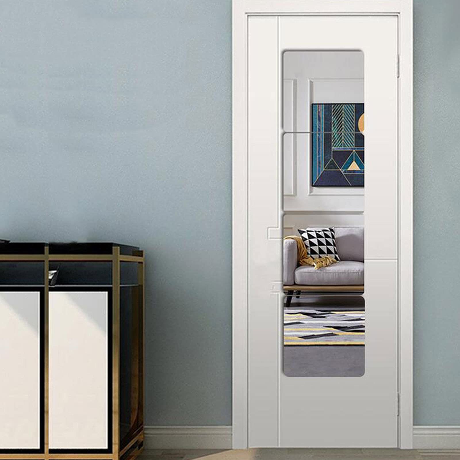 Myuilor Flexible Non-Glass Wall Mirrors - 3-Piece Frameless Set (16x16 Inches), Lightweight Plastic Mirror Sheets with Self-Adhesive Backing for Home Decor, Bathroom, Bedroom & DIY Projects