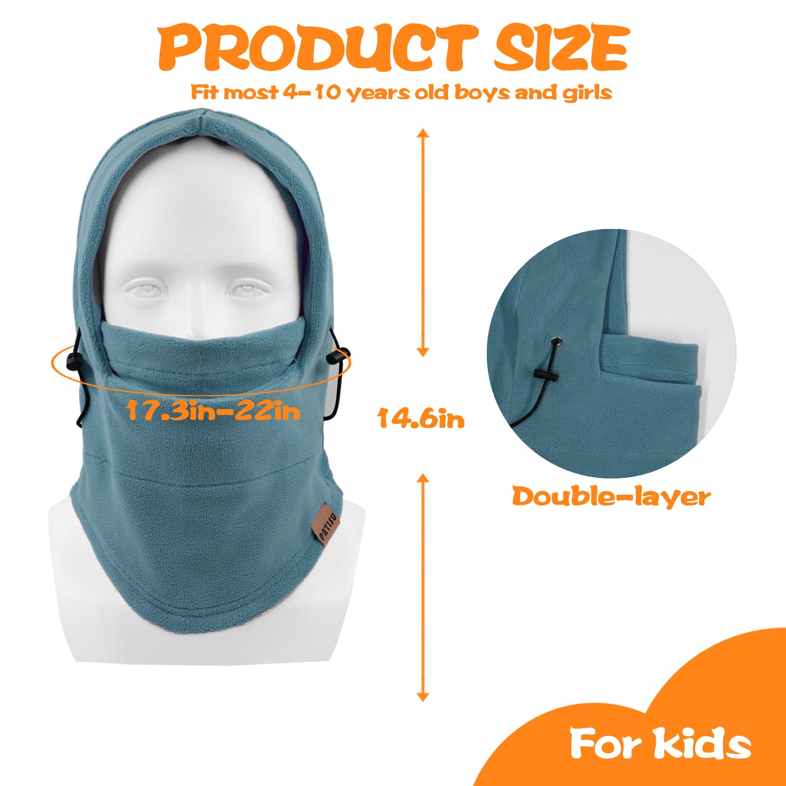 Kids Balaclava Windproof Ski Mask - Winter Face Mask & Neck Warmer for Boys & Girls - Cold Weather Protection for Skiing, Snowboarding & Outdoor Activities