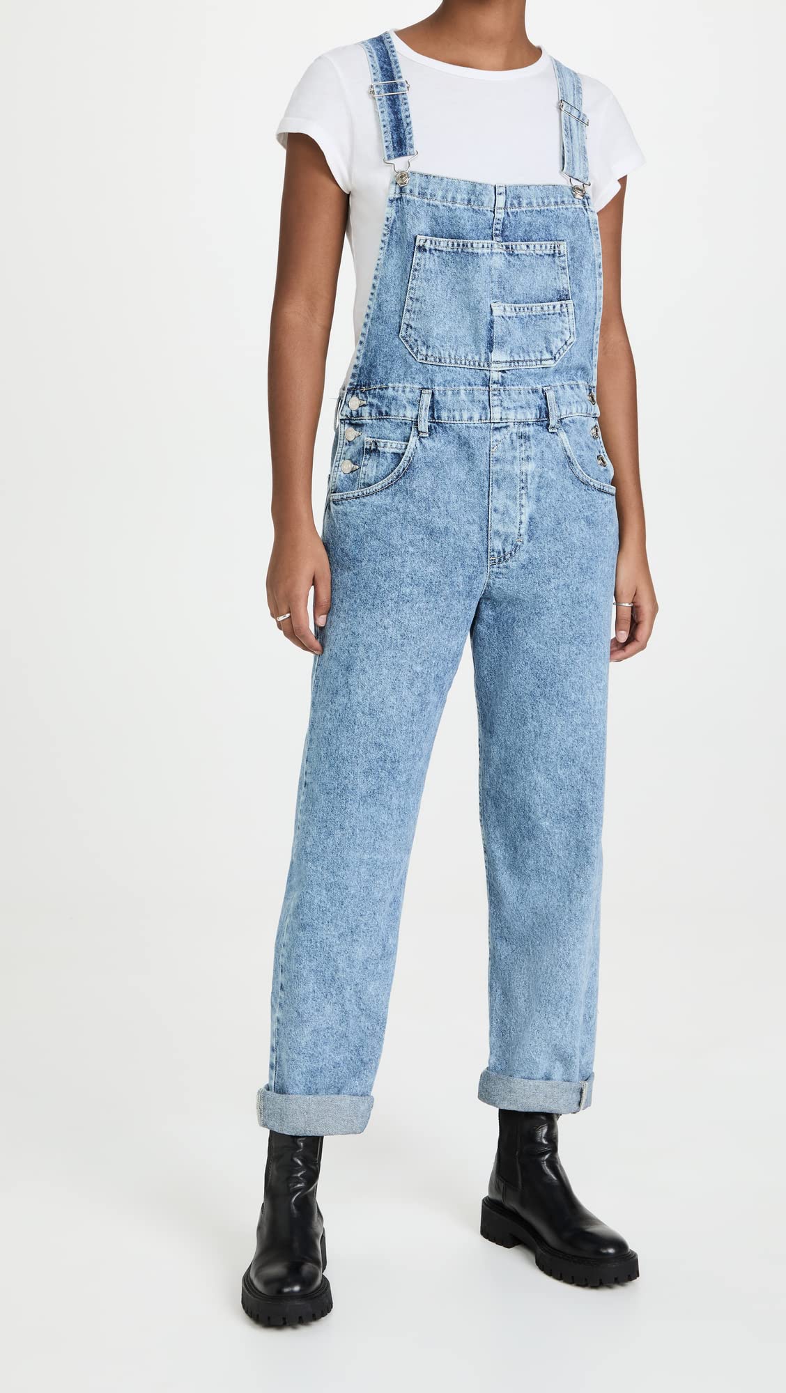 FP Movement Women's Ziggy Denim Overalls - Stylish & Comfortable Denim Jumpsuit for Casual Wear, Outdoor Adventures & Street Fashion