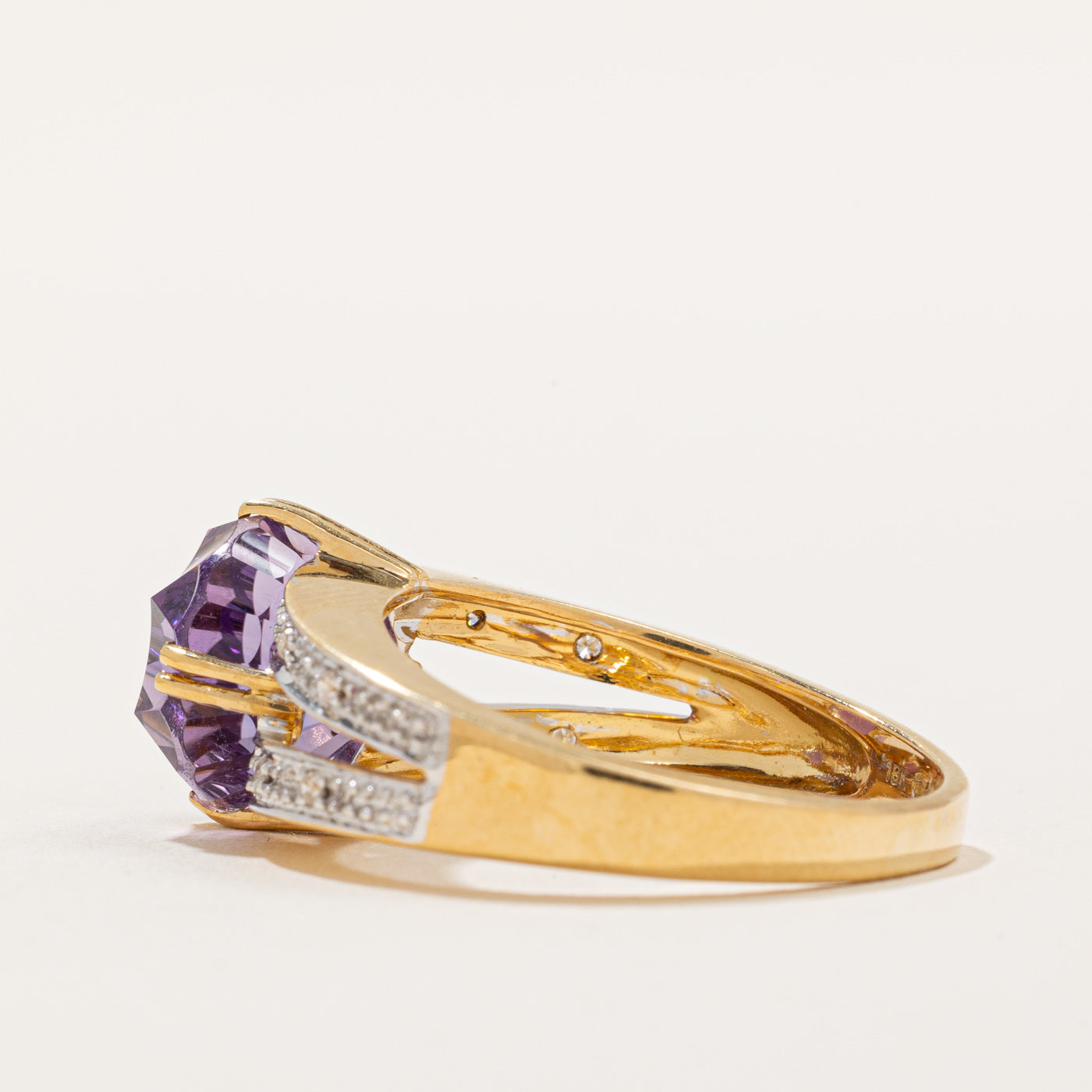 5.00ct Amethyst & 0.04ct Diamond Cocktail Ring - Size 9 | Elegant Purple Gemstone Jewelry for Women | Perfect for Evening Parties, Weddings & Special Occasions