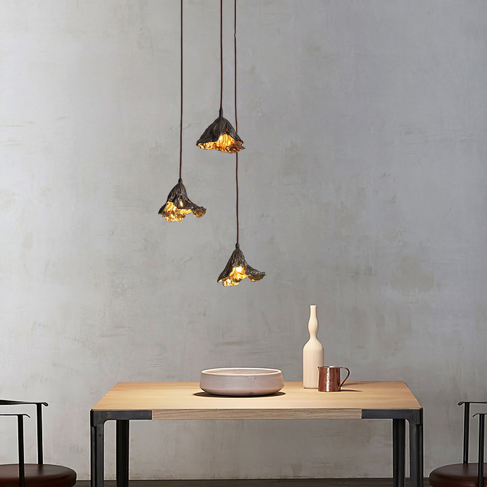 Handmade Withered Lotus Leaf Pendant Lamp - Natural Boho Home Decor for Living Room, Bedroom & Dining Area | Eco-Friendly Hanging Light Fixture