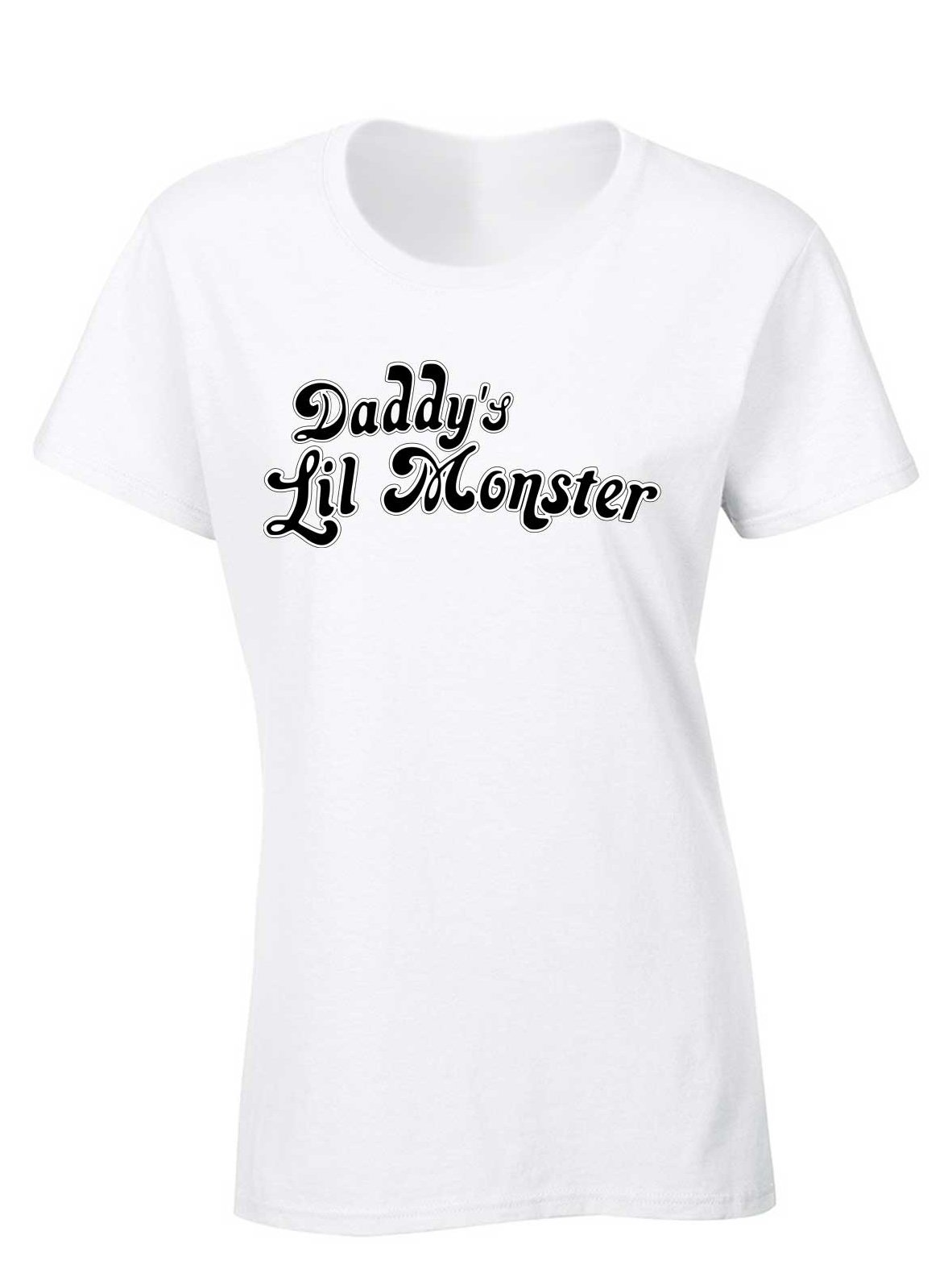 Daddy's Lil Monster Women's T-Shirt - White Missy Tee for Cosplay & Casual Wear | Trendy Graphic Top for Halloween, Parties & Everyday Outfits