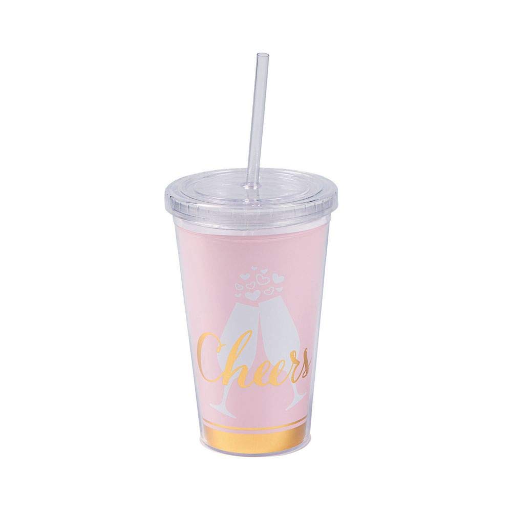 CHEERS Plastic Tumbler with Straw - 16oz Reusable Party Cup for Celebrations, Weddings & Events - BPA-Free Drinkware for Cocktails, Beer & Beverages