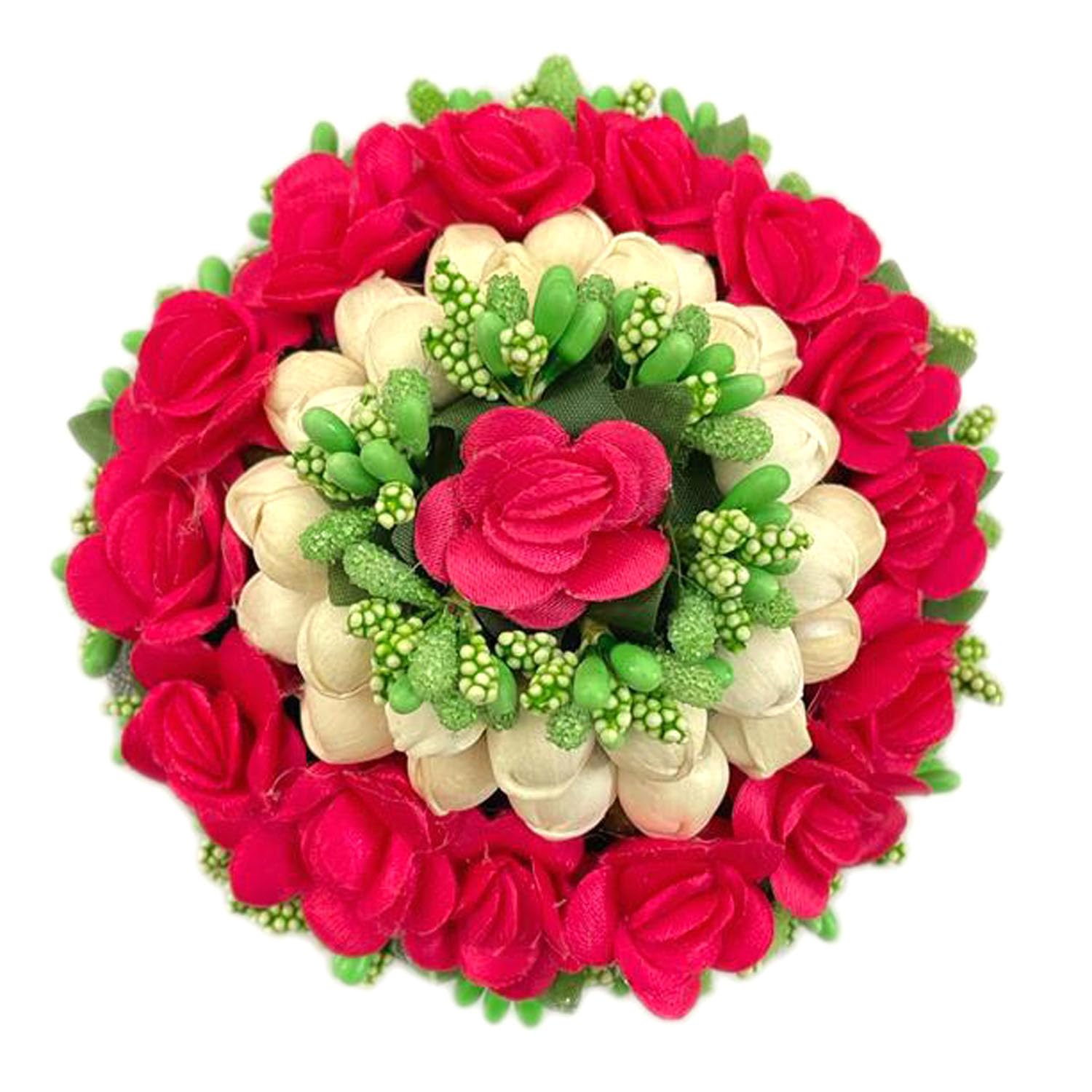 GuruEmbelish Artificial Flower Hair Bun Gajra - Bridal Hair Accessories for Women & Girls (Pack of 1) - Perfect for Weddings, Parties & Special Occasions