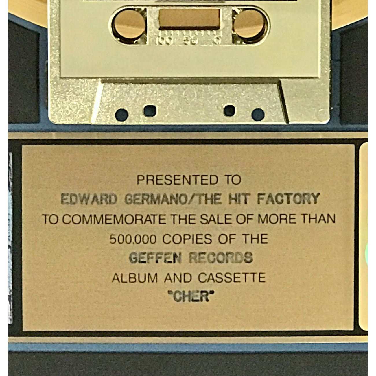 Cher (1987) RIAA Certified Gold Album Award - Perfect for Music Collectors & Cher Fans