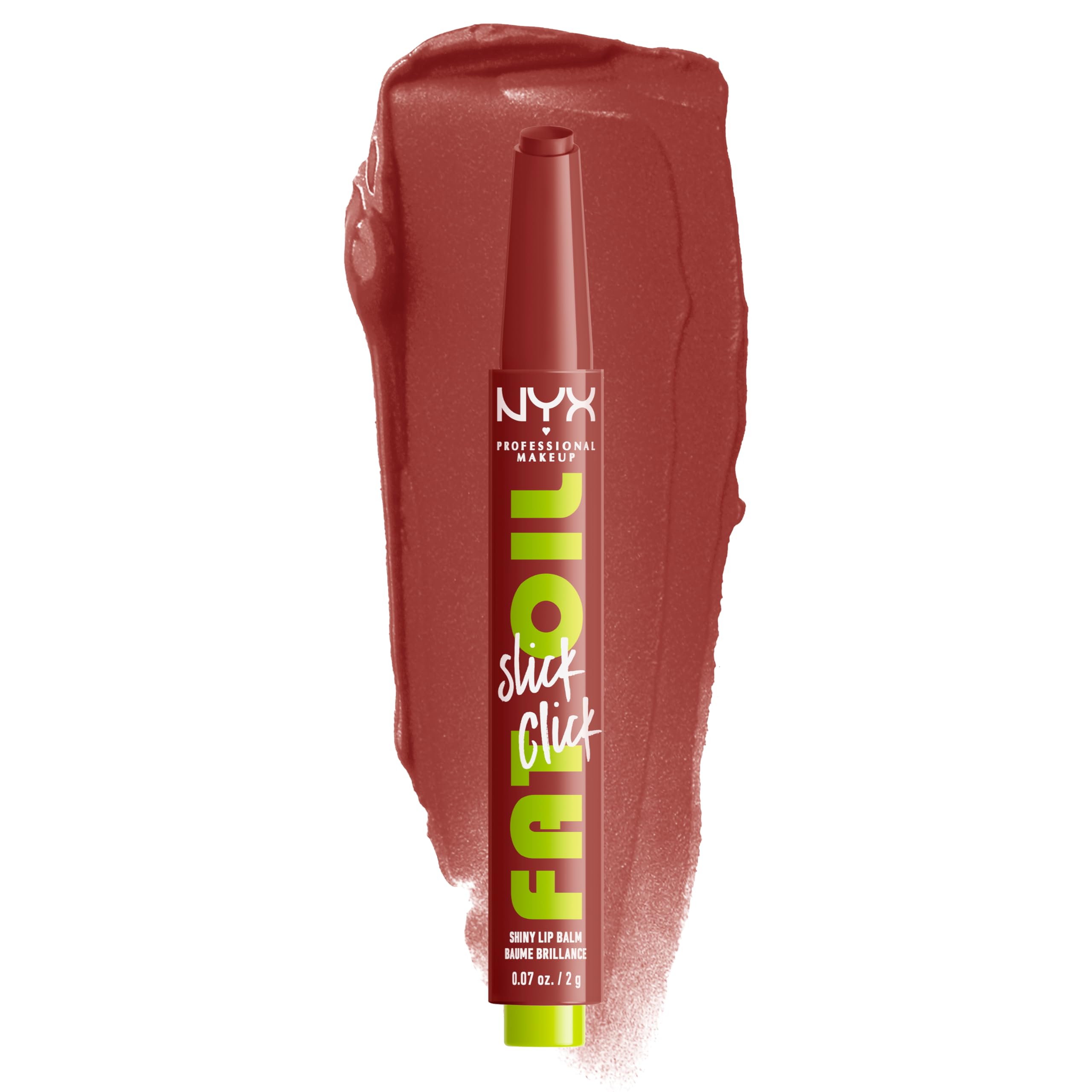 NYX Professional Makeup Fat Oil Slick Click - Vegan Lip Balm with Lightweight, Buildable & Pigmented Formula for Hydrated Lips | Perfect for Daily Wear, Night Out & Social Media Looks