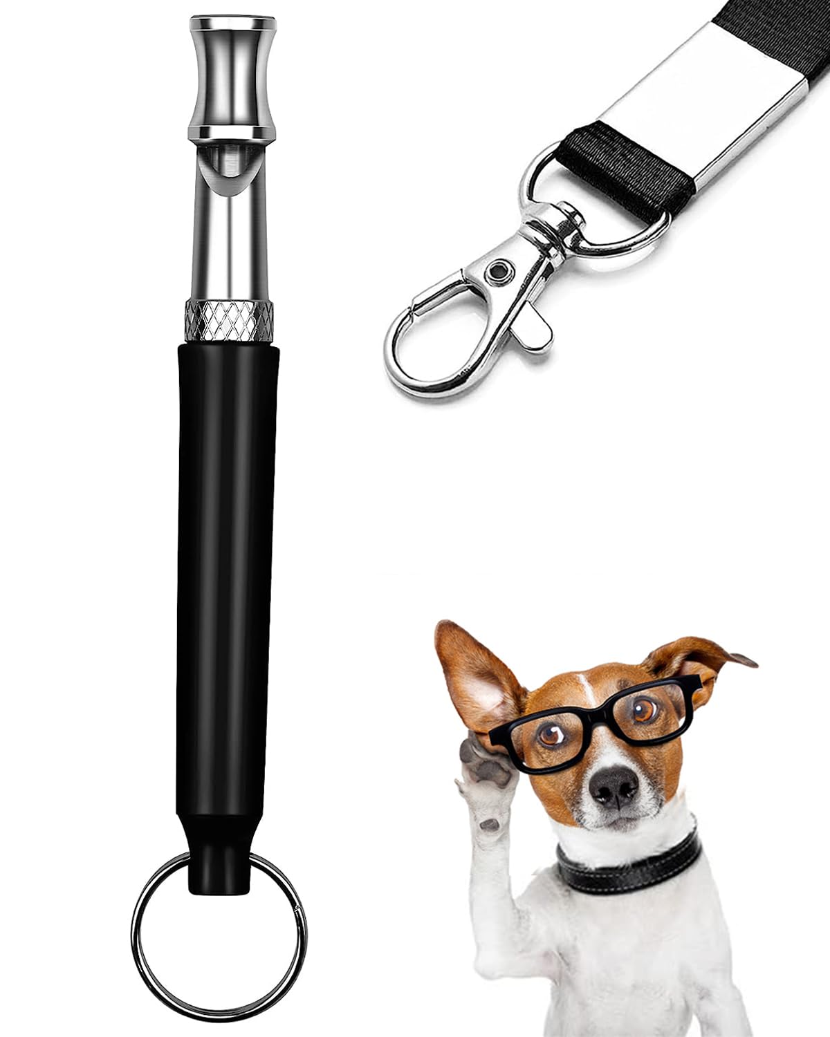 Adjustable Ultrasonic Silent Dog Training Whistle - Stop Barking Neighbors Dog, Anti-Bark Device for Pet Behavior Control (Black) | Perfect for Outdoor Training, Obedience Classes & Quieting Noisy Dogs