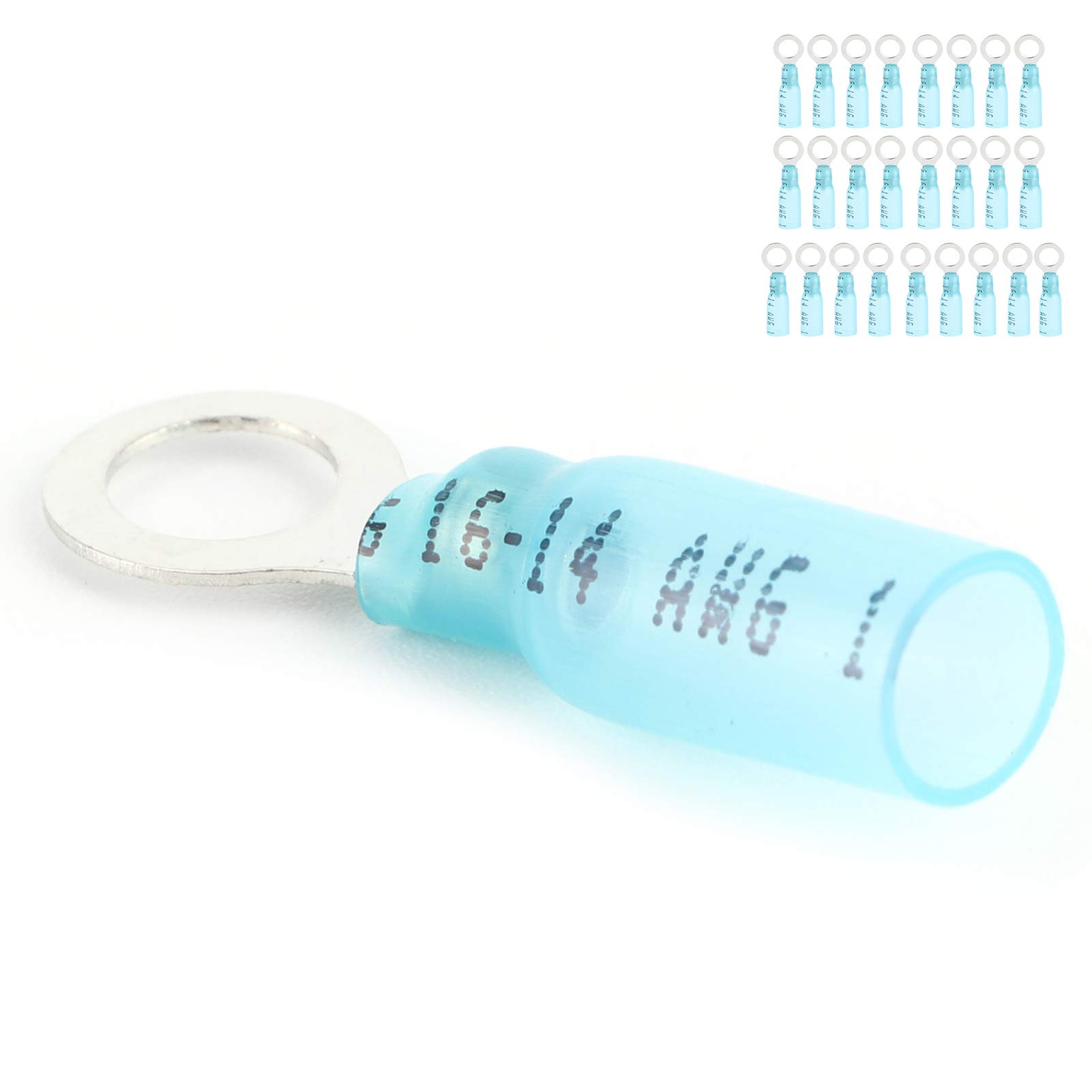 25PCS Heat Shrink Wire Connectors - 1/4 Inch Electrical Quick Connect Terminals with High Conductivity for Automotive, Marine & Home Wiring Projects | Waterproof & Durable Electrical Connectors for DIY Repairs and Professional Installations