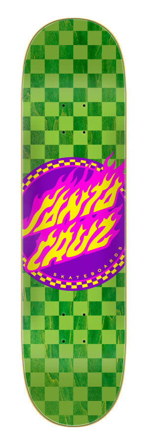 Santa Cruz Flame Dot Check 7-Ply Birch Skateboard Deck - Durable Maple Wood Skateboard for Street & Park Riding - Perfect for Skaters & Collectors