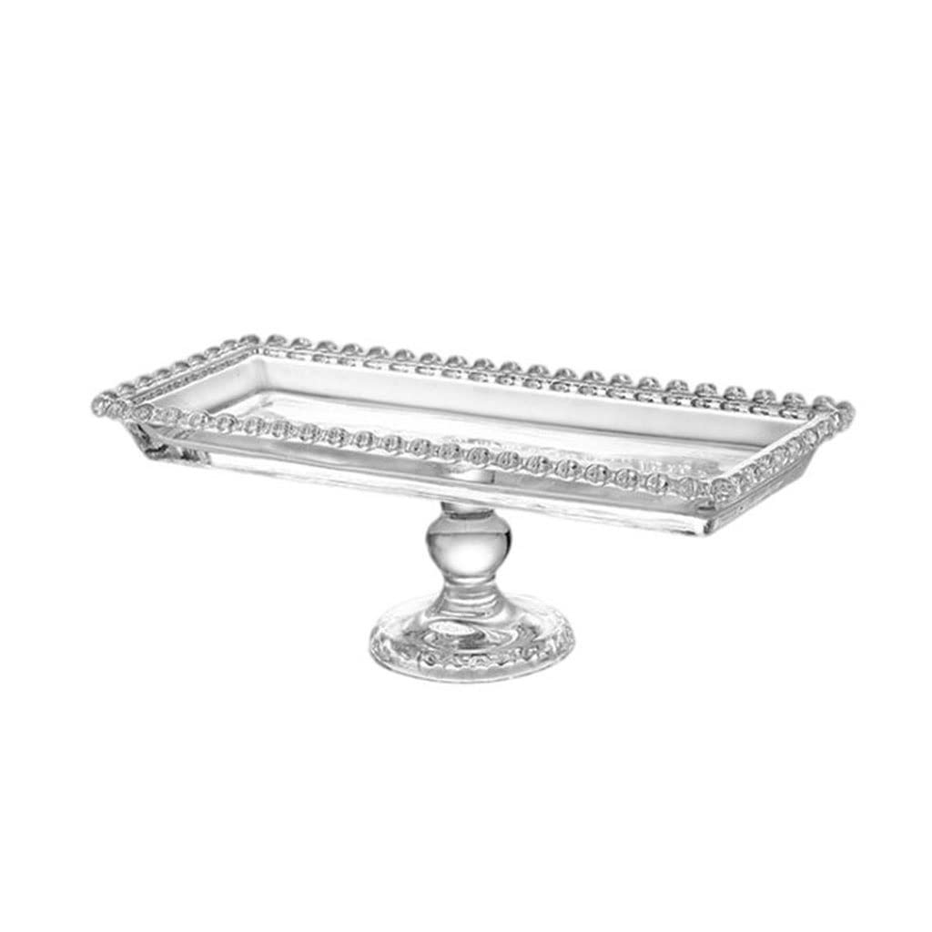 FEER Modern Crystal Glass Fruit Serving Tray - Elegant Decorative Snack Plate for Kitchen, Dining Table, Party Buffet - Perfect for Fruits, Desserts, Appetizers (1-Piece, One Size)
