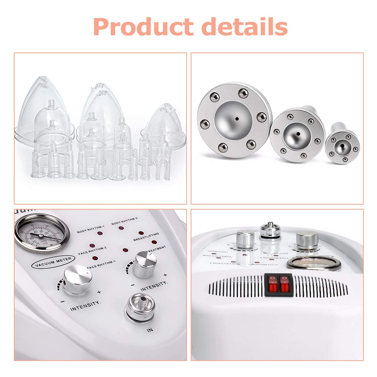 Professional Vacuum Therapy Cupping Machine Set - 30 Silicone Cups & 3 Metal Gua Sha Tools for Deep Tissue Massage | Salon, SPA, Home Use for Body, Back & Facial Care | Pain Relief & Cellulite Treatment