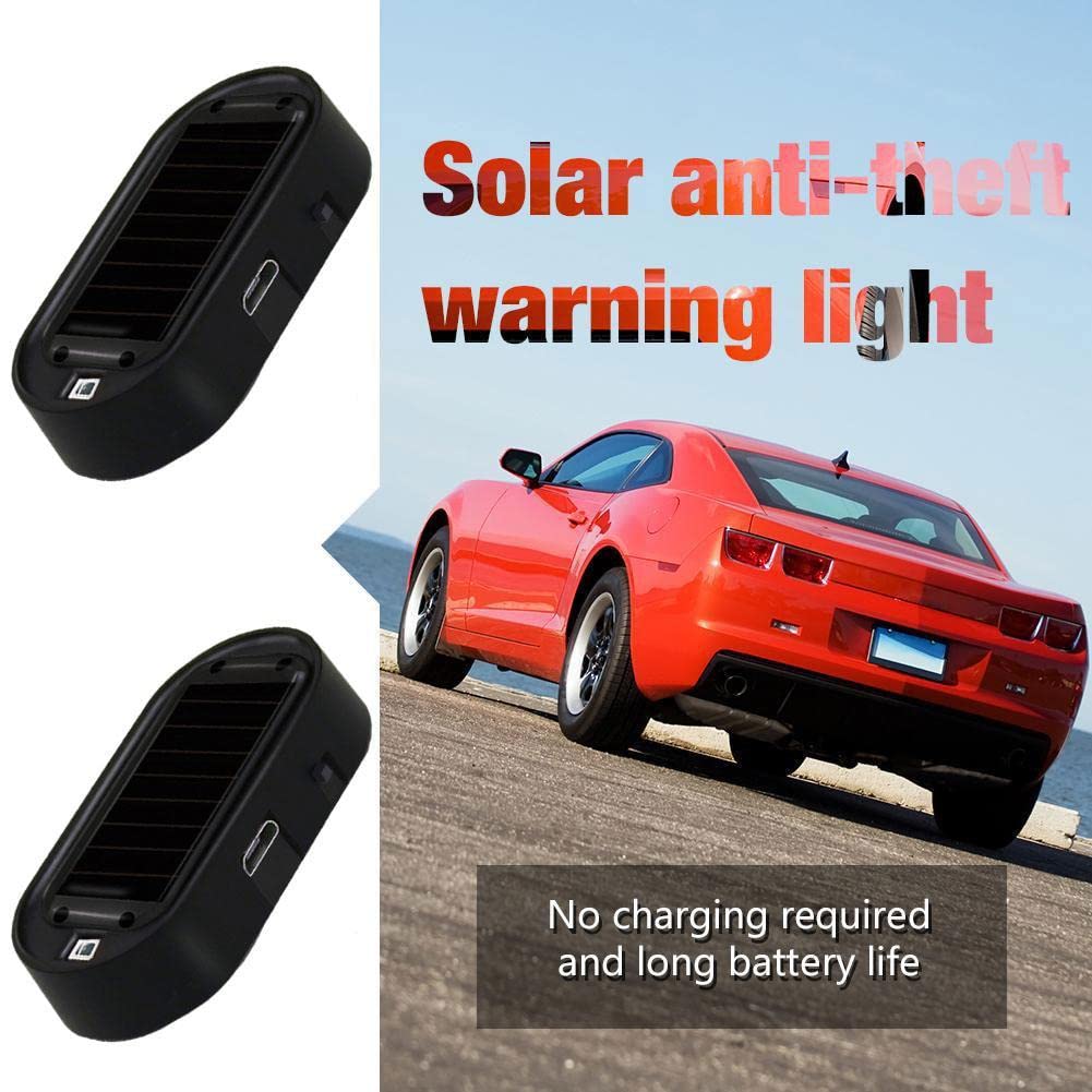 Solar Car Alarm LED Light - Solar Powered Anti-Theft Warning Light with Flashing Security LED & USB Port for Vehicle Protection | Perfect for Parking Security, Nighttime Deterrent, and Theft Prevention in Cars, Trucks, and SUVs