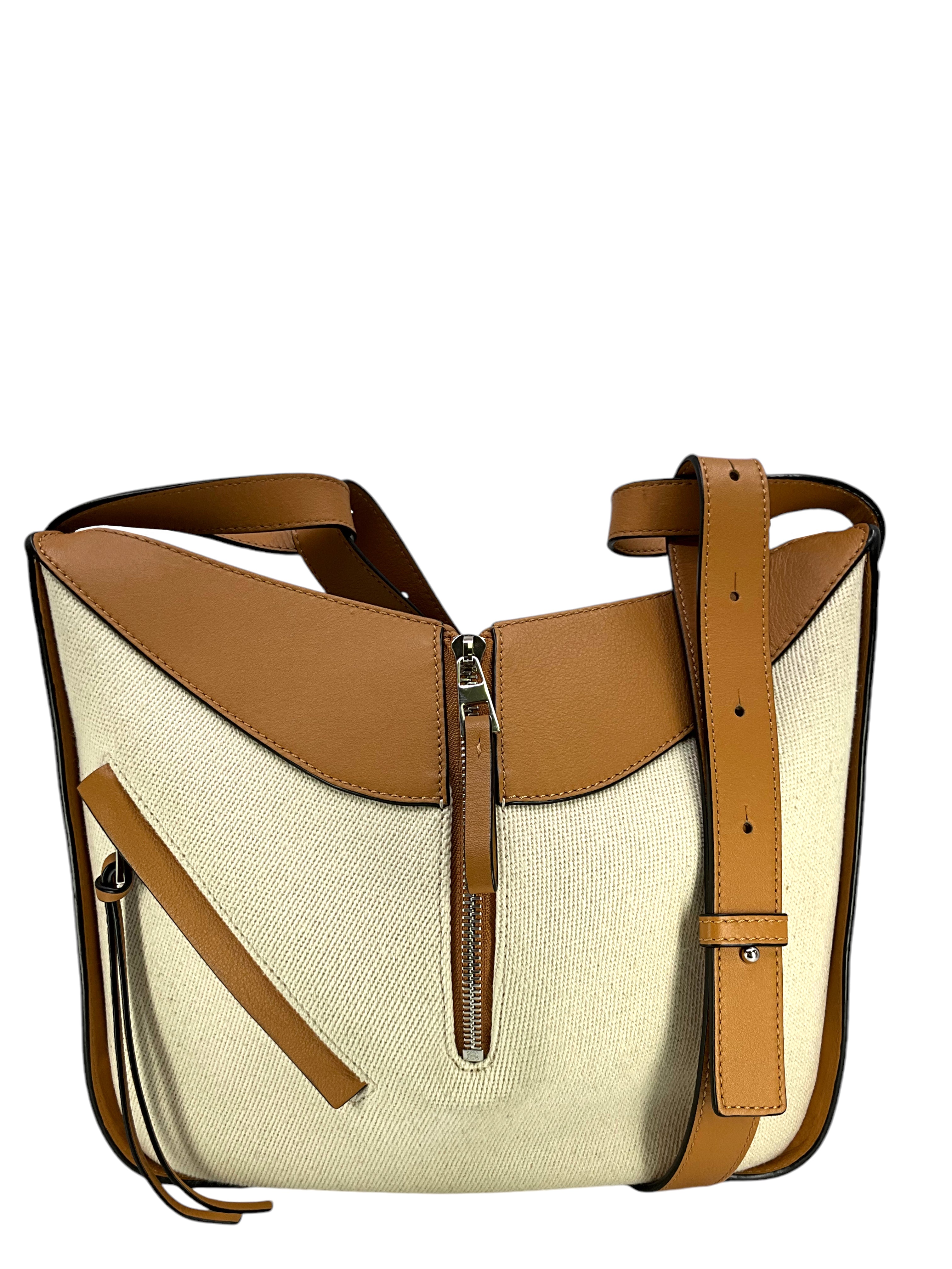 LOEWE Ken Price Printed La Palme Leather & Canvas Hammock Bag - Stylish Crossbody Shoulder Bag for Women, Perfect for Travel, Shopping & Daily Use
