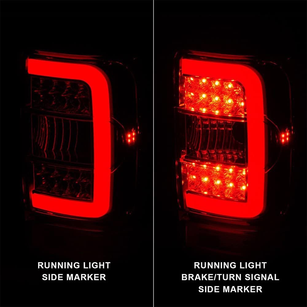2001-2011 Ford Ranger LED Tail Lights with Light Bar - Chrome Housing Red/Clear Lens by ANZO (311393) | Enhanced Visibility & Style for Night Driving & Custom Truck Builds