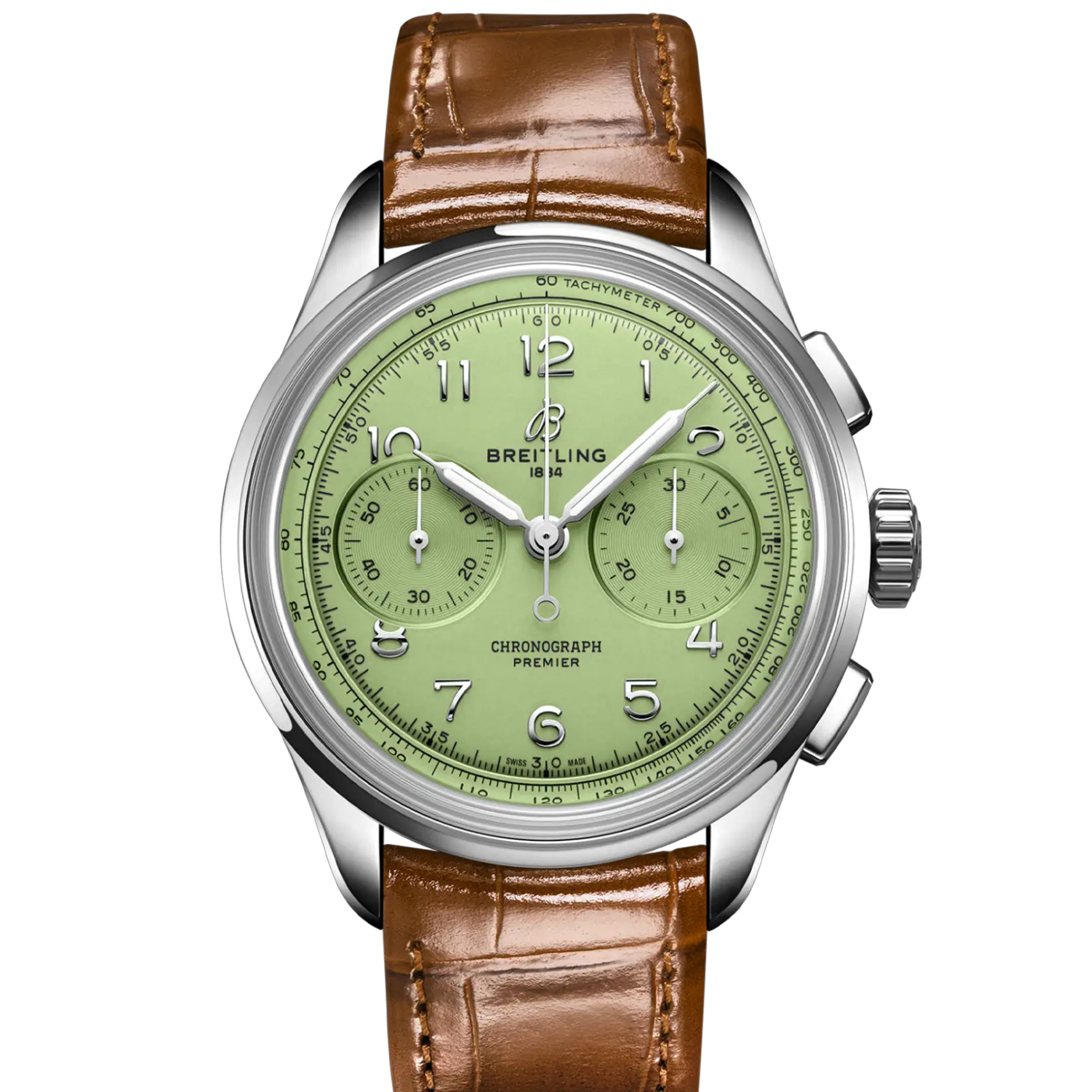 Breitling B09 Chronograph AB0930 Pistachio Green Men's Luxury Watch - Perfect for Business, Formal Events & Collector's Display
