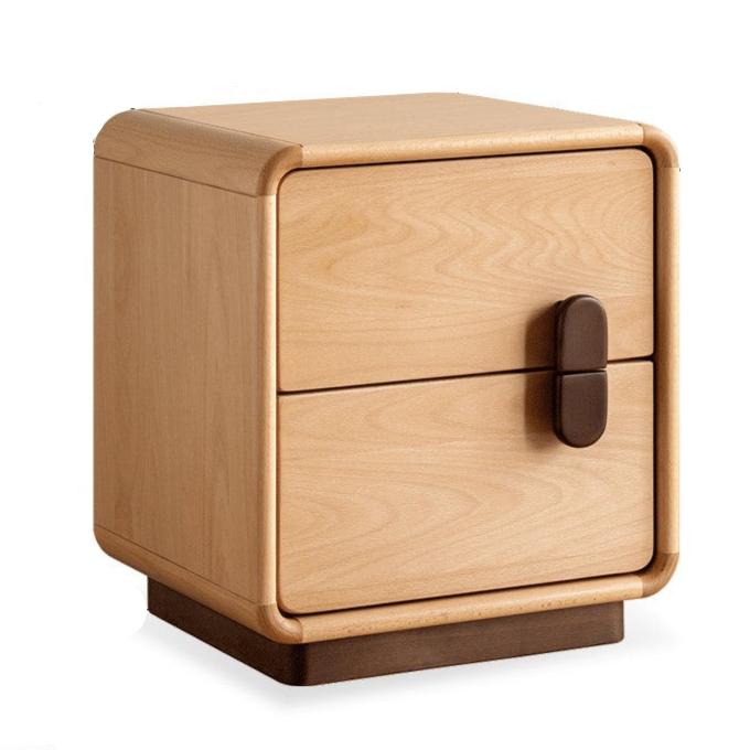 Solid Beech Wood Nightstand with Storage - Bedside Table for Bedroom, Living Room, or Office - Compact & Stylish Home Furniture