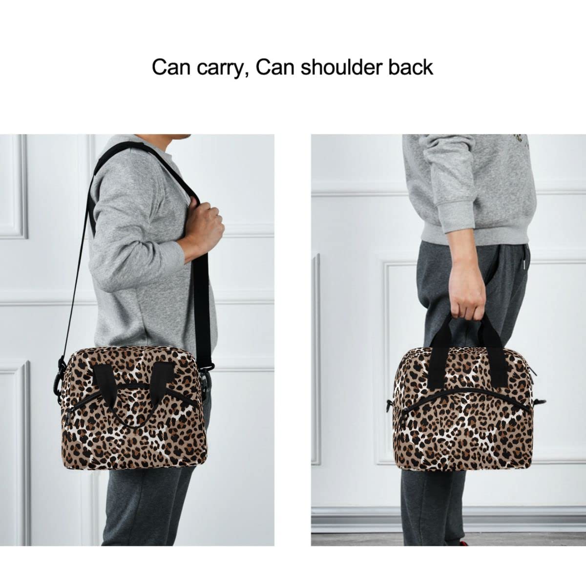 Insulated Lunch Bag Leopard/Jaguar Print - Reusable Leakproof Cooler Tote for Men & Women - Perfect for Work, School, Picnics & Outdoor Activities