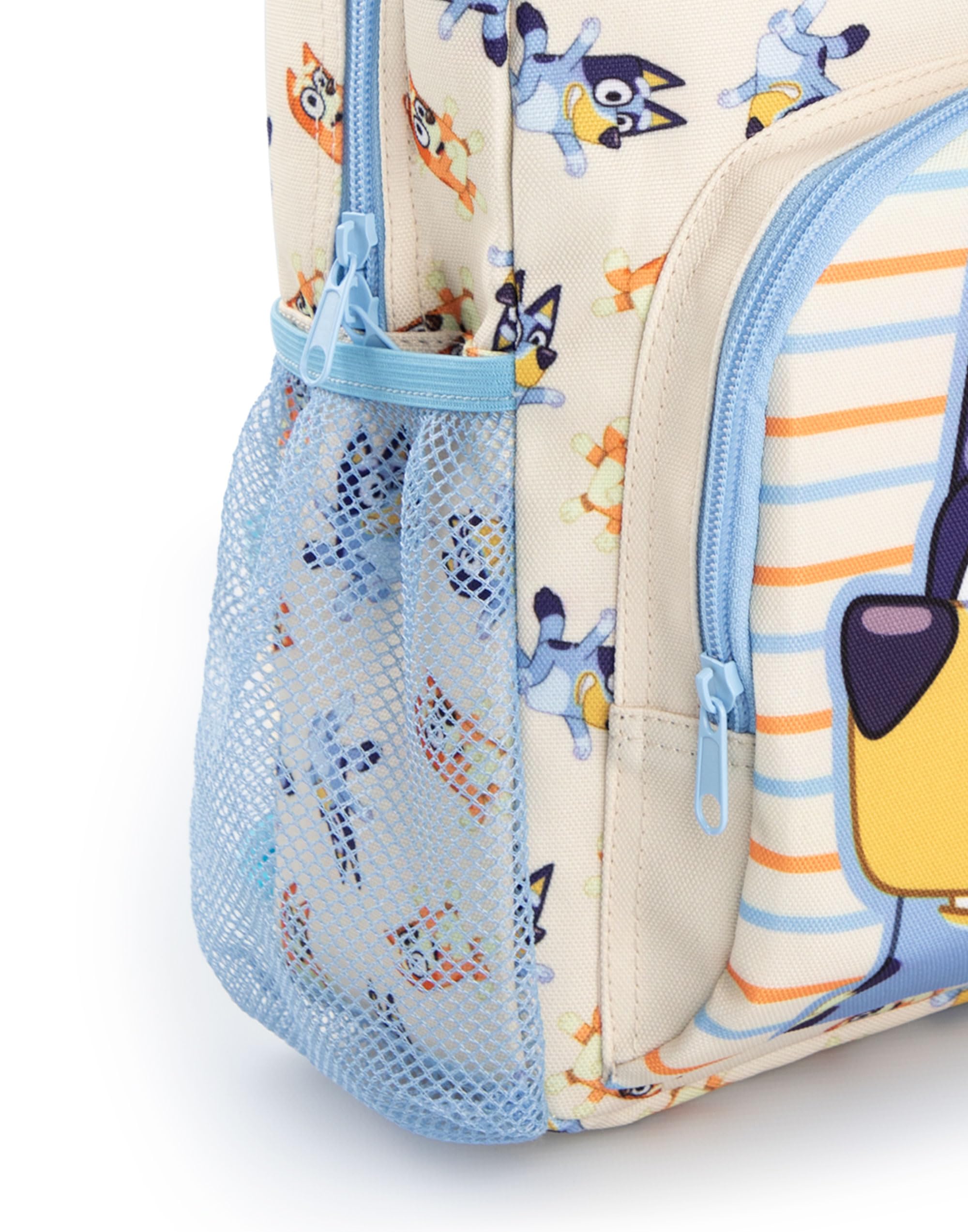 Bluey Kids Backpack - Bingo Character Design in Beige | Adjustable Straps & Mesh Pocket | Perfect for School, Daycare & Travel | Durable Mini Backpack for Toddlers & Preschoolers