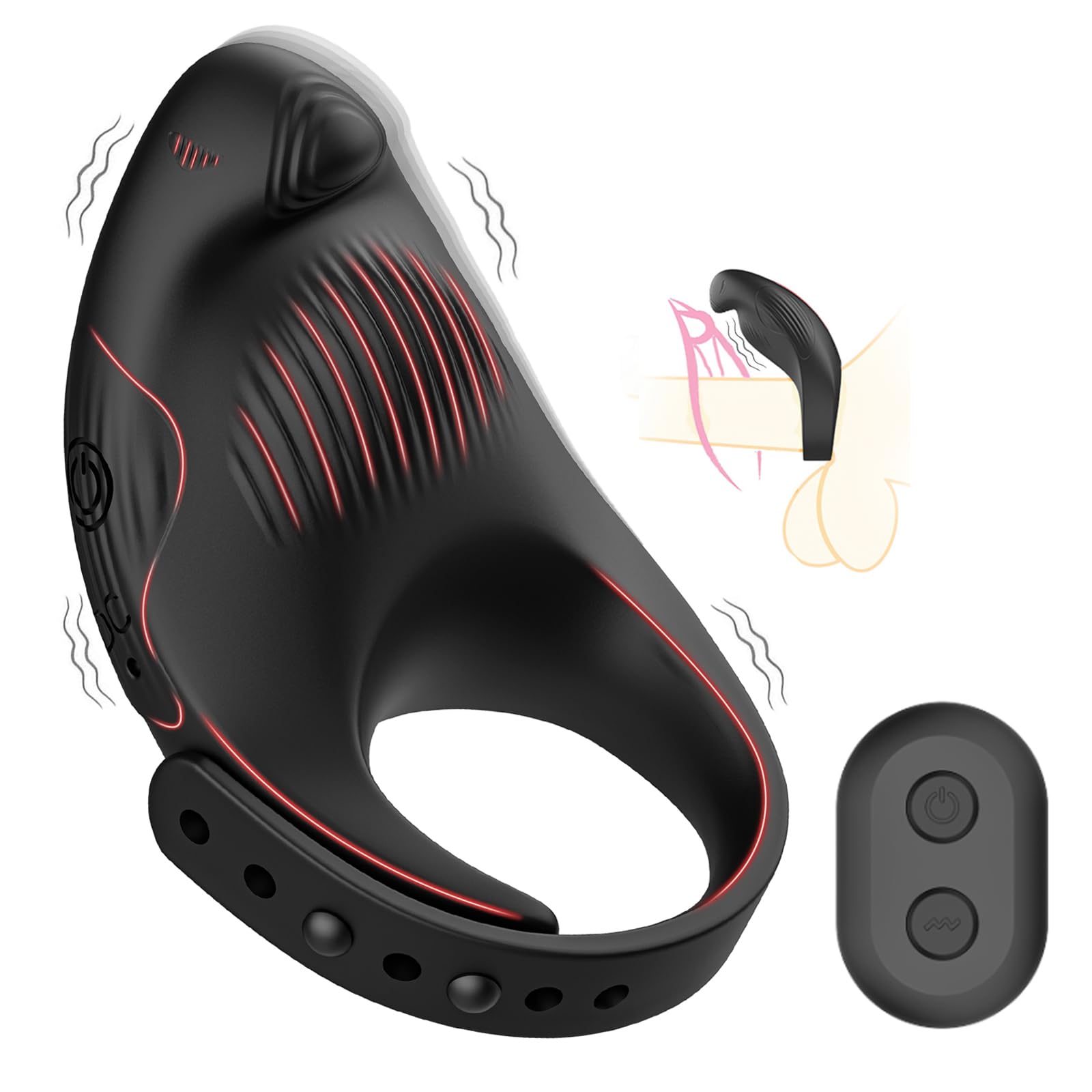 Eagle Shaped Vibrating Cock Ring with Clitoral Stimulator - 7 Vibration Modes Remote Control Rechargeable Adult Sex Toy for Couples - Enhance Intimacy & Pleasure in Bedroom & Romantic Nights