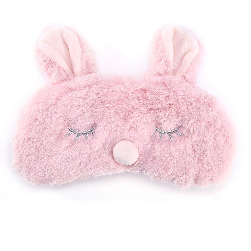 ANGGREK Cute Pink Rabbit Sleep Eye Mask - Soft & Comfortable Eye Cover for Sleeping, Travel, and Nap - Perfect for Christmas Gifts, Winter Relaxation, and Nighttime Use