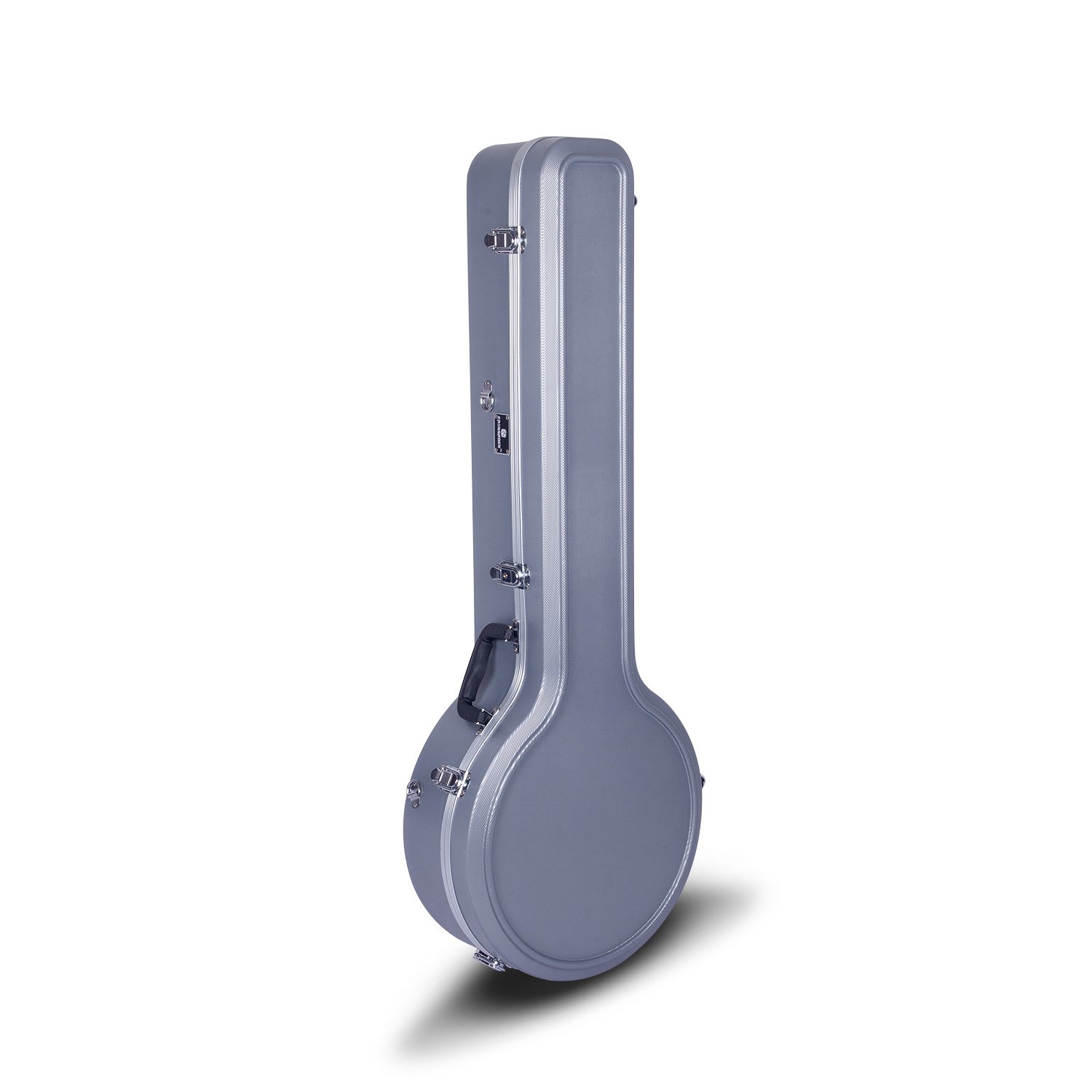 Crossrock CRA860BJSL ABS Molded Hardshell Banjo Case - Backpack Style for 5-String Resonator & Gibson Tenor Banjo (Silver) | Durable Protection for Travel, Gigging & Storage