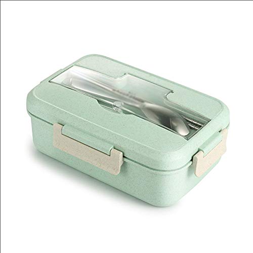 Eco-Friendly Wheat Straw Microwave Lunch Box - Bento Food Storage Container for Kids & Adults - Portable School, Office & Picnic Use (Color: Blue)