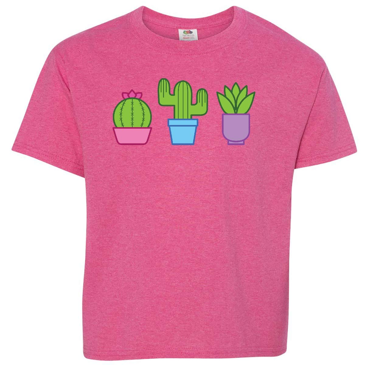 Inktastic Cactus and Plants Youth T-Shirt - Cute Botanical Design Cotton Tee for Kids | Perfect for School, Playdates & Outdoor Activities