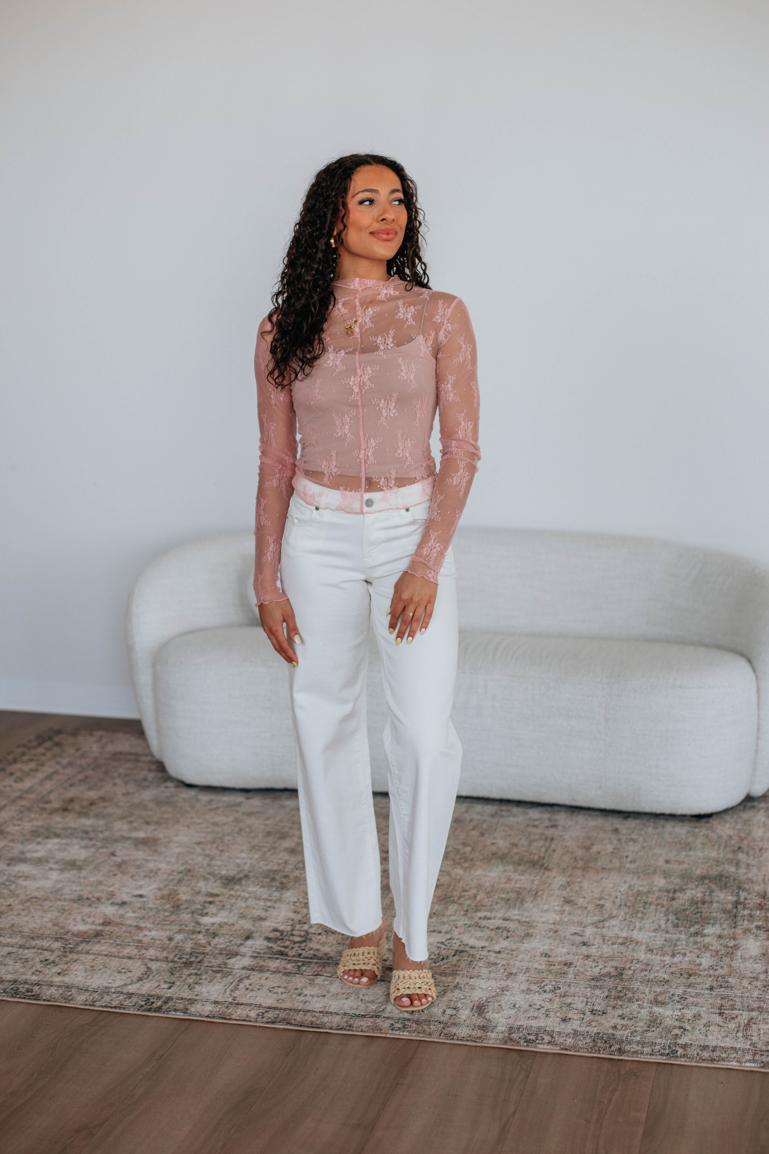 Elegant Asa Lace Blush Top for Women - Perfect for Date Night, Parties & Special Occasions