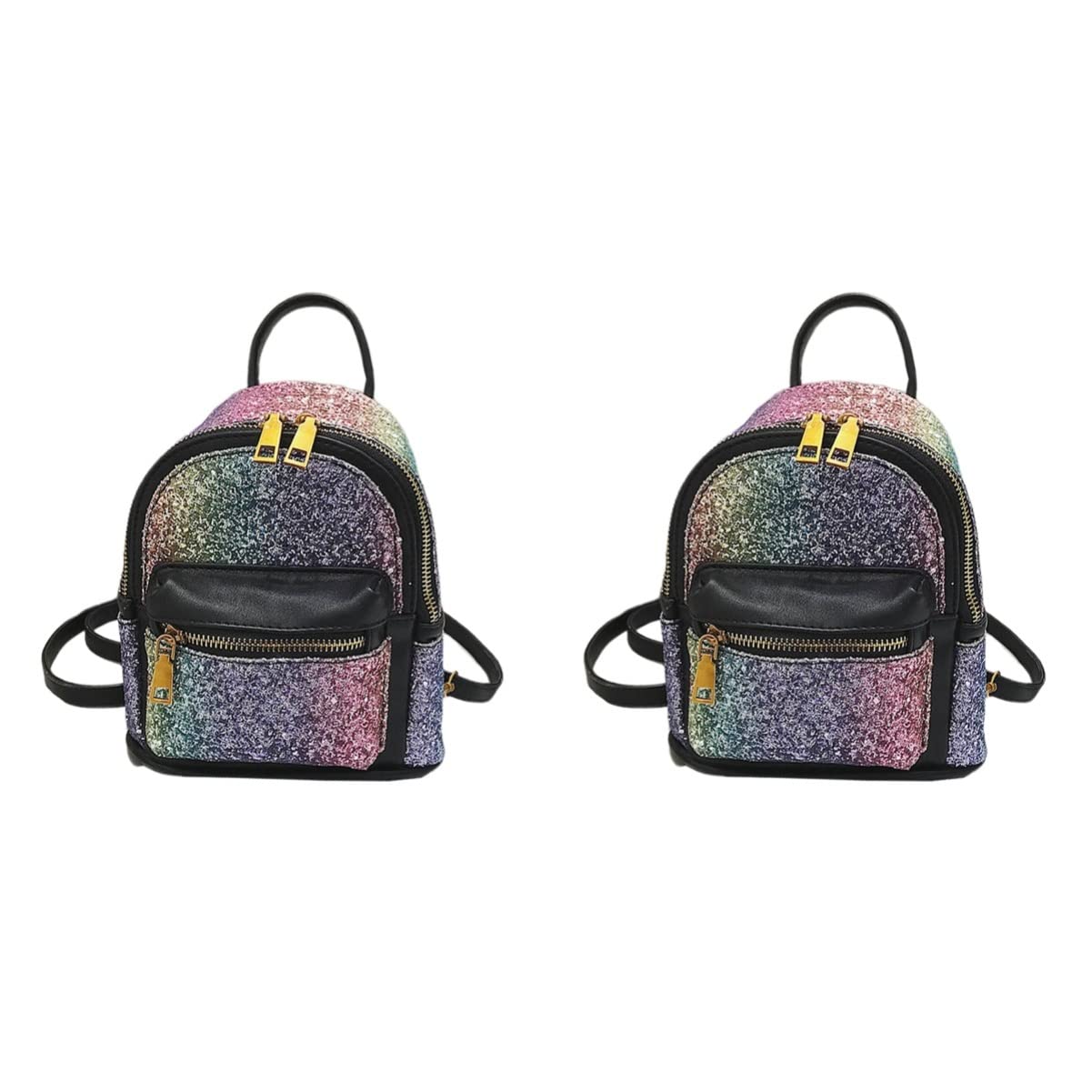 VALICLUD 2-Pack Black Sequin Backpacks for Girls - Fashionable Large School Backpack, Stylish Casual Daypack for Teens & Women - Perfect for School, Travel, and Outdoor Adventures