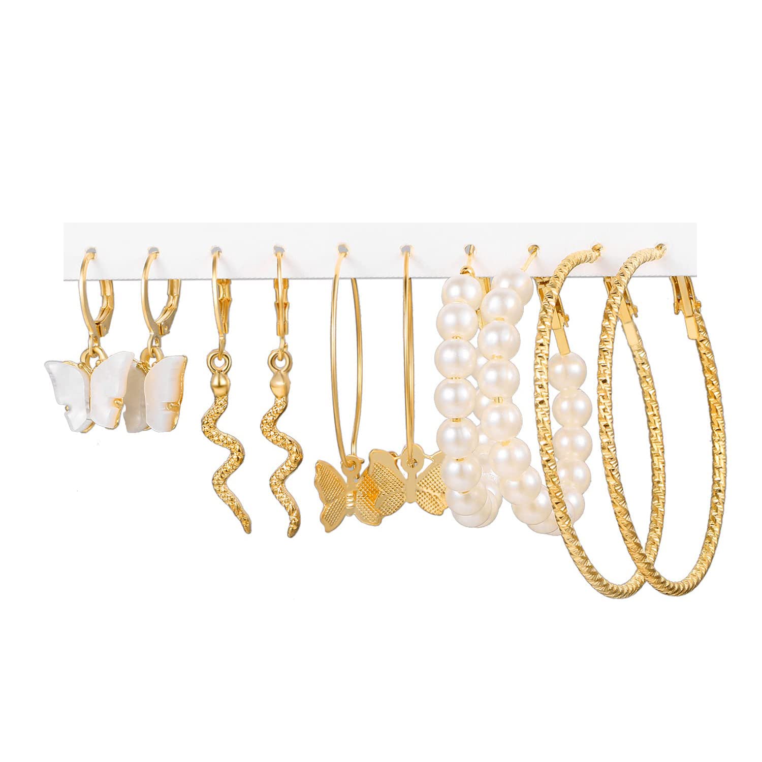 YouBella 5-Piece Gold Plated Hoop Earrings Set for Women & Girls - Stylish Western Jewelry Gift (Ybear_32945), Medium - Perfect for Parties, Dating & Everyday Wear