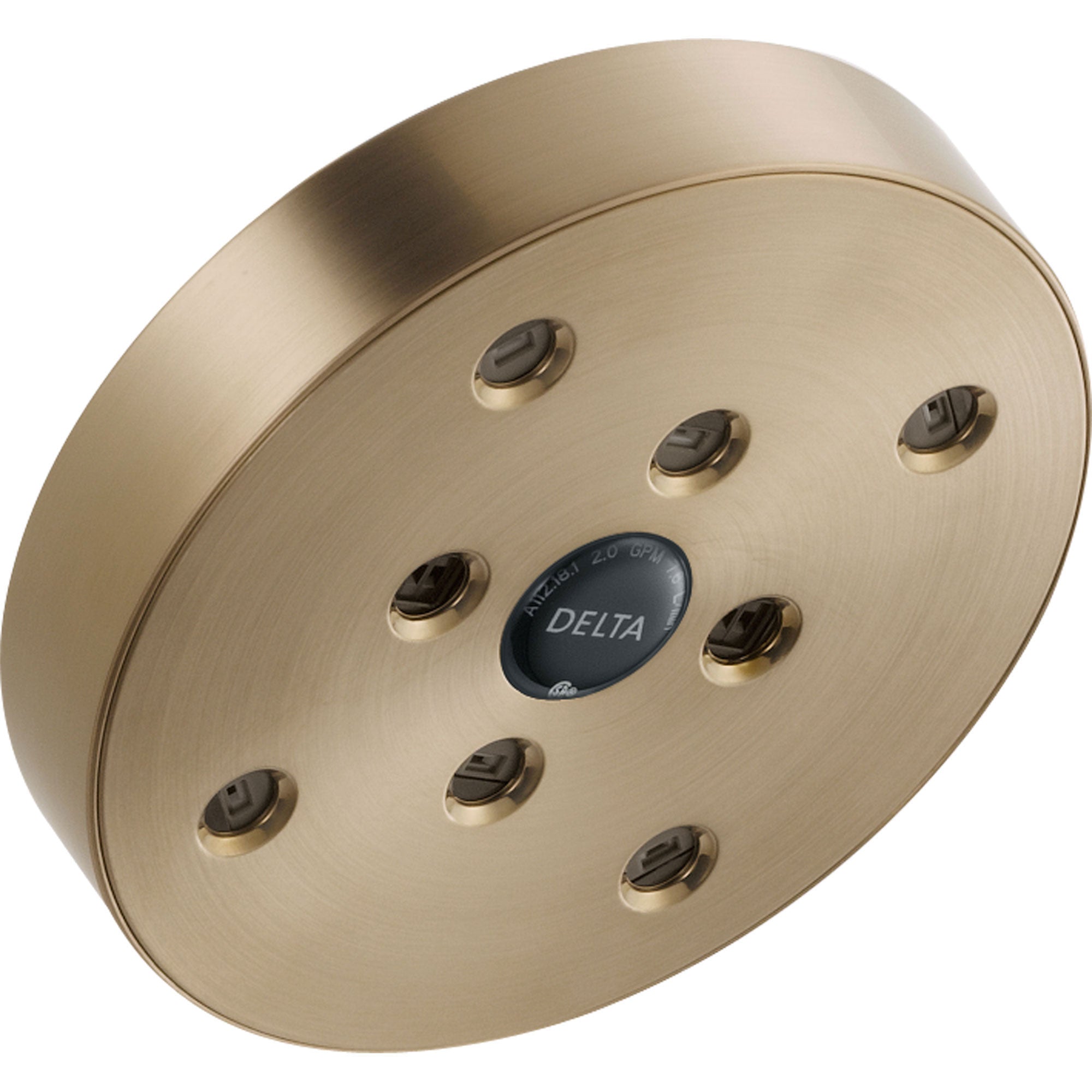 Delta H2Okinetic 5 1/2 Inch Champagne Bronze Shower Head with 1-Spray Pattern - Water Saving Rainfall Showerhead for Bathroom & Spa Experience (Model 586282)