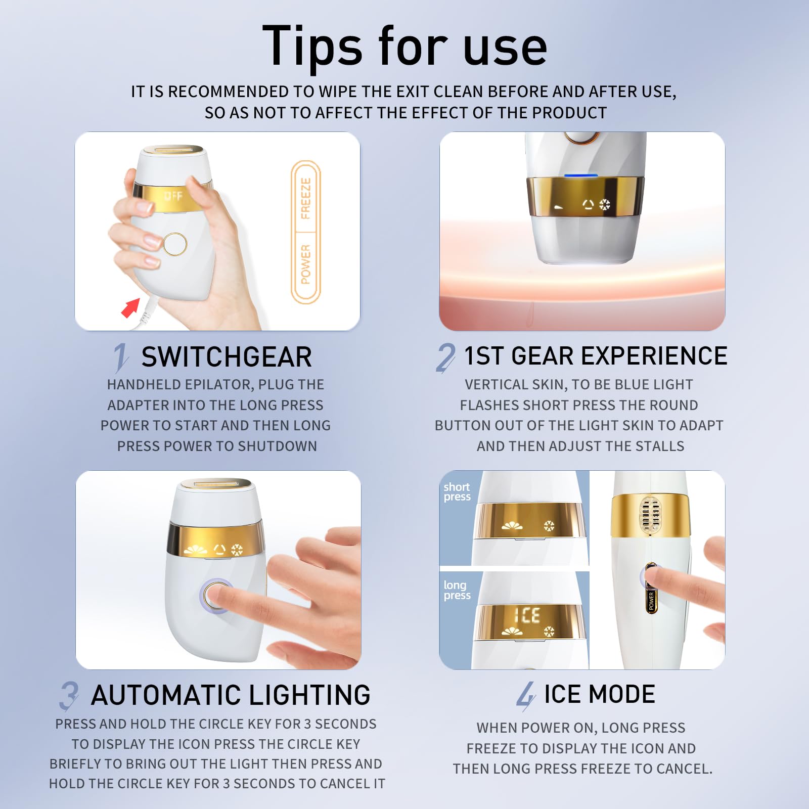 IPL Hair Removal Device for Women & Men - 999,999 Flashes Permanent Hair Removal, Painless & Safe for Full Body - At-Home Laser Hair Removal for Face, Legs, Arms, Bikini Line & Underarms