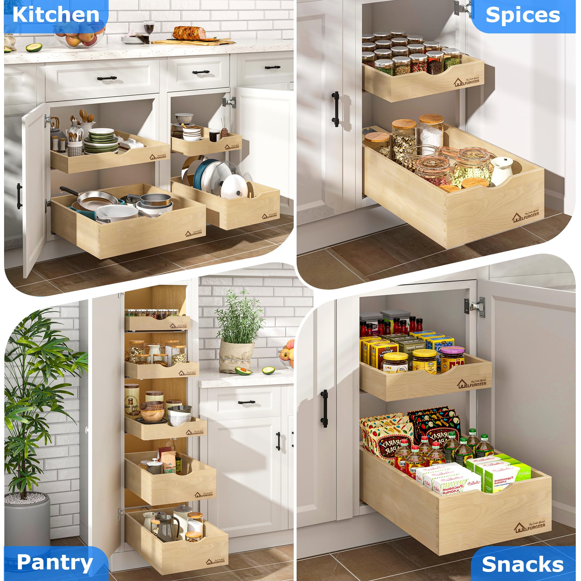 Soft Close Pull Out Drawers for Kitchen Cabinets - 14
