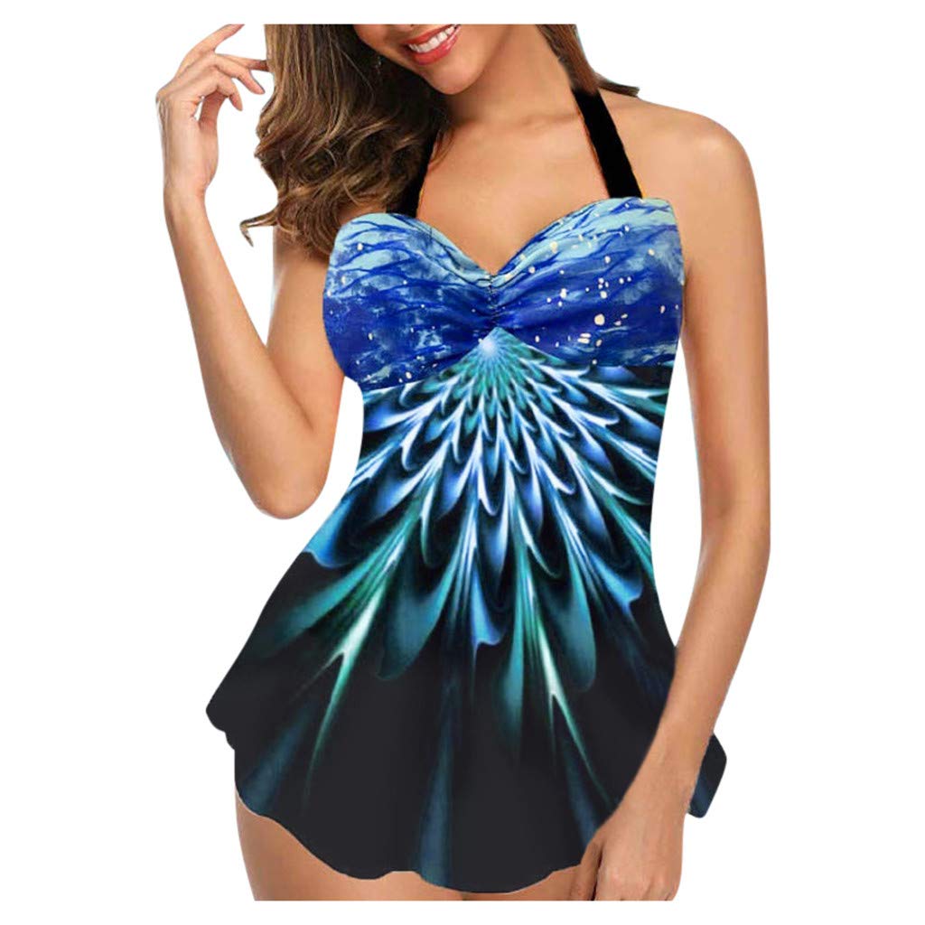 SoeHir Plus Size Swimsuits for Women - 2 Piece Tankini Bathing Suit with Tummy Control & High Waist | Flattering Swimwear for Beach, Pool & Vacation