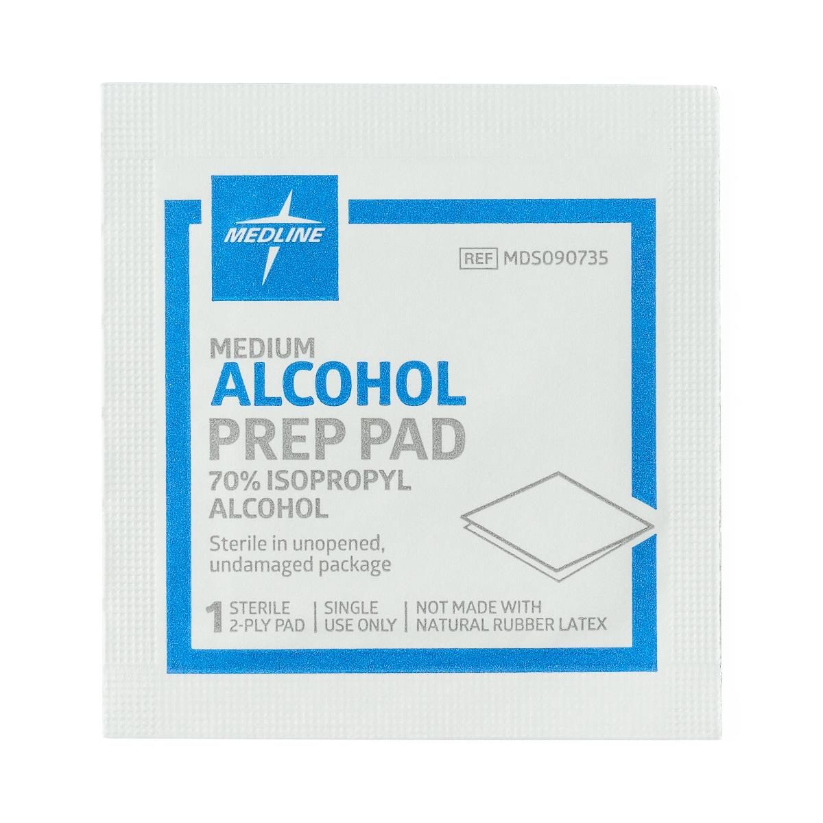 Sterile Alcohol Prep Pads (100 Count) - Medium Size 2x2 Inch for First Aid, Medical Use, Tattoo & Injection Cleaning - Disposable Wipes for Sanitizing Skin, Wounds & Medical Equipment