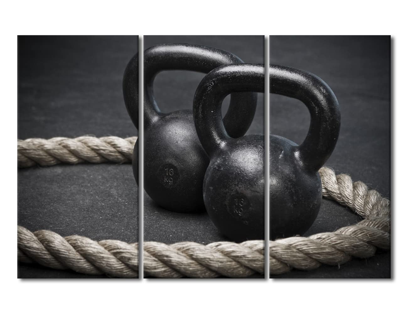 TUMOVO Black and White Dumbbell Fitness Wall Art - 60