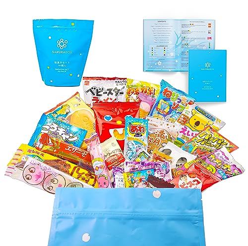 Japanese Candy & Snacks 40-Piece Dagashi Assortment | Sakura Box Premium Snack Collection | Perfect for Parties, Gifts & Anime Lovers
