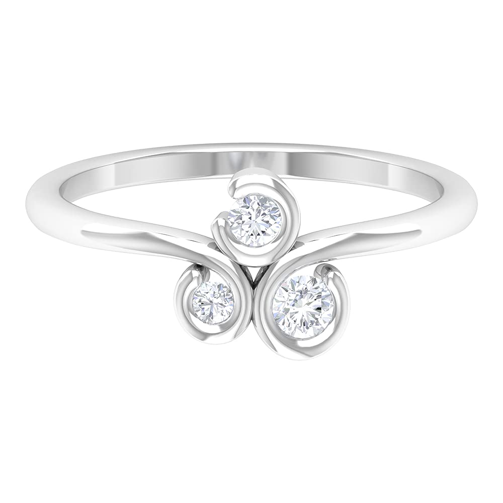 1/4 CT Minimalist Three Stone Diamond Ring in 14K Solid Gold, Bezel Set Natural Diamond Engagement Ring for Women - Perfect for Proposals, Anniversaries & Special Occasions