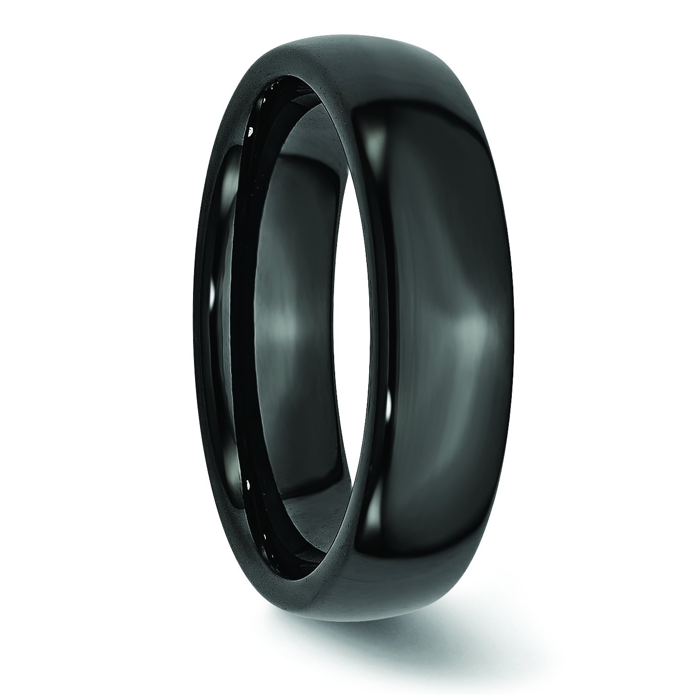 Men's Black Ceramic 6mm Polished Wedding Band Ring - Durable & Comfortable for Everyday Wear, Anniversary Gifts & Special Occasions
