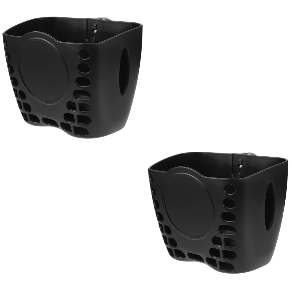 Amosfun 2-Pack Universal Stroller Basket & Bike Cup Holder - Durable Plastic Hanging Organizer for Baby Strollers, Bicycles, and Cribs - Perfect for Diapers, Bottles, Toys, and Essentials On-The-Go