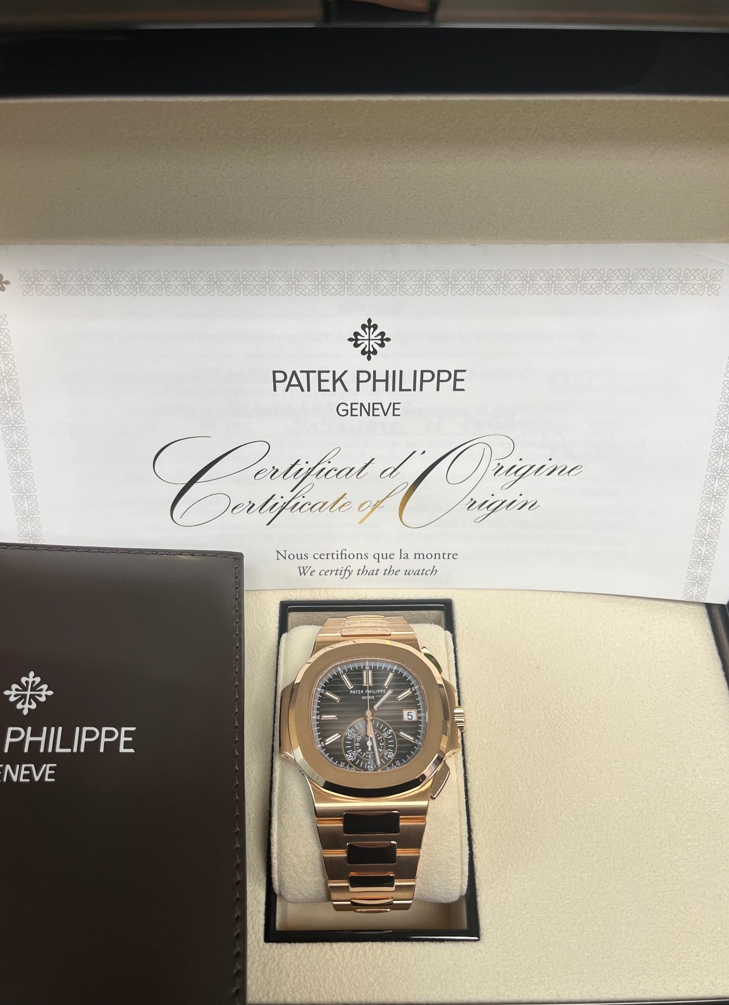 Patek Philippe Nautilus Rose Gold Watch with Black Gradient Dial - Ref#5980/1R 001 - Luxury Swiss Timepiece for Men, Business Meetings & Special Occasions