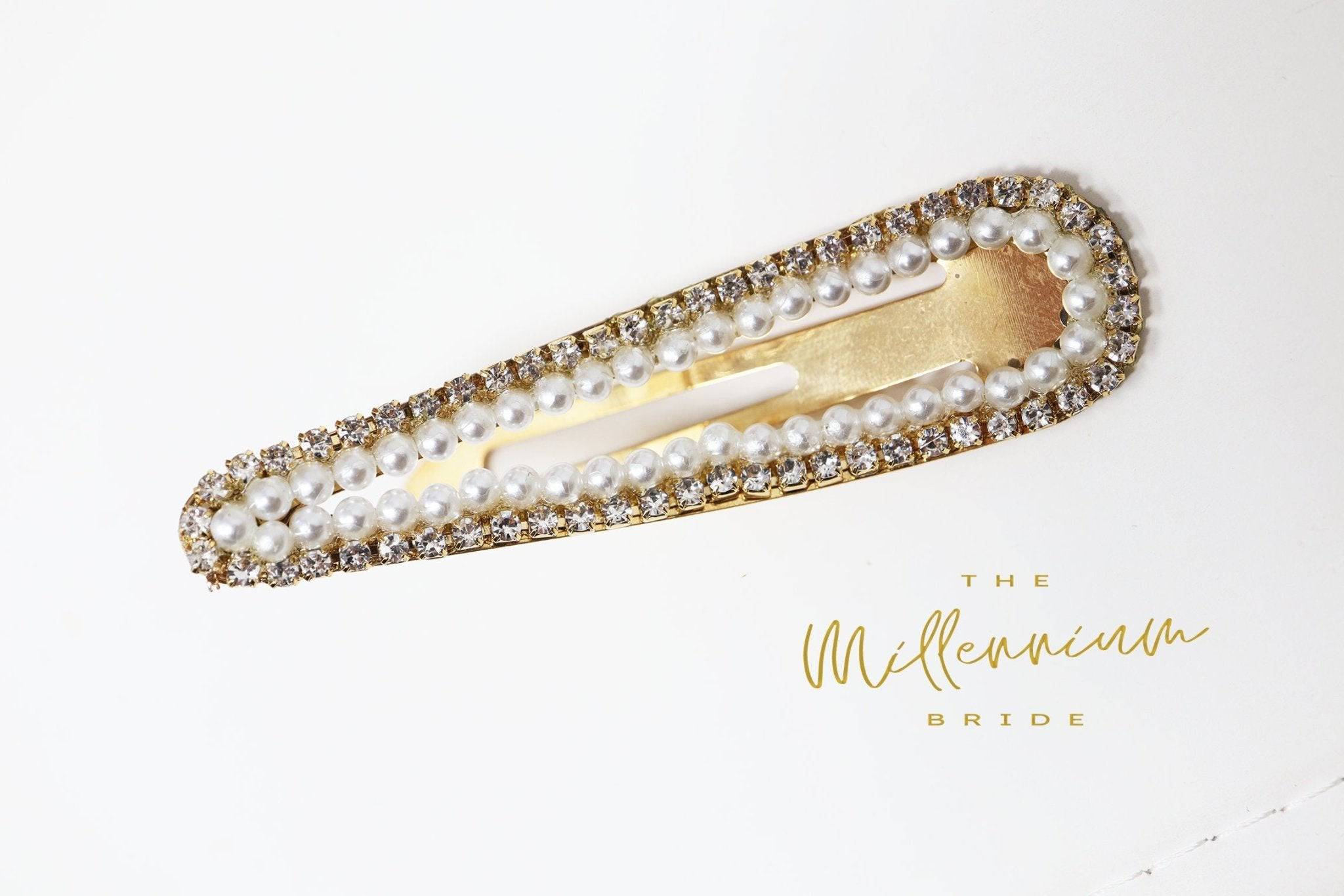 Crystal Pearl V Hair Clip - Elegant Bridal Hair Accessories for Weddings, Bridesmaid Gifts & Special Occasions | Perfect for Bridal Updos, Prom Hairstyles & Formal Events