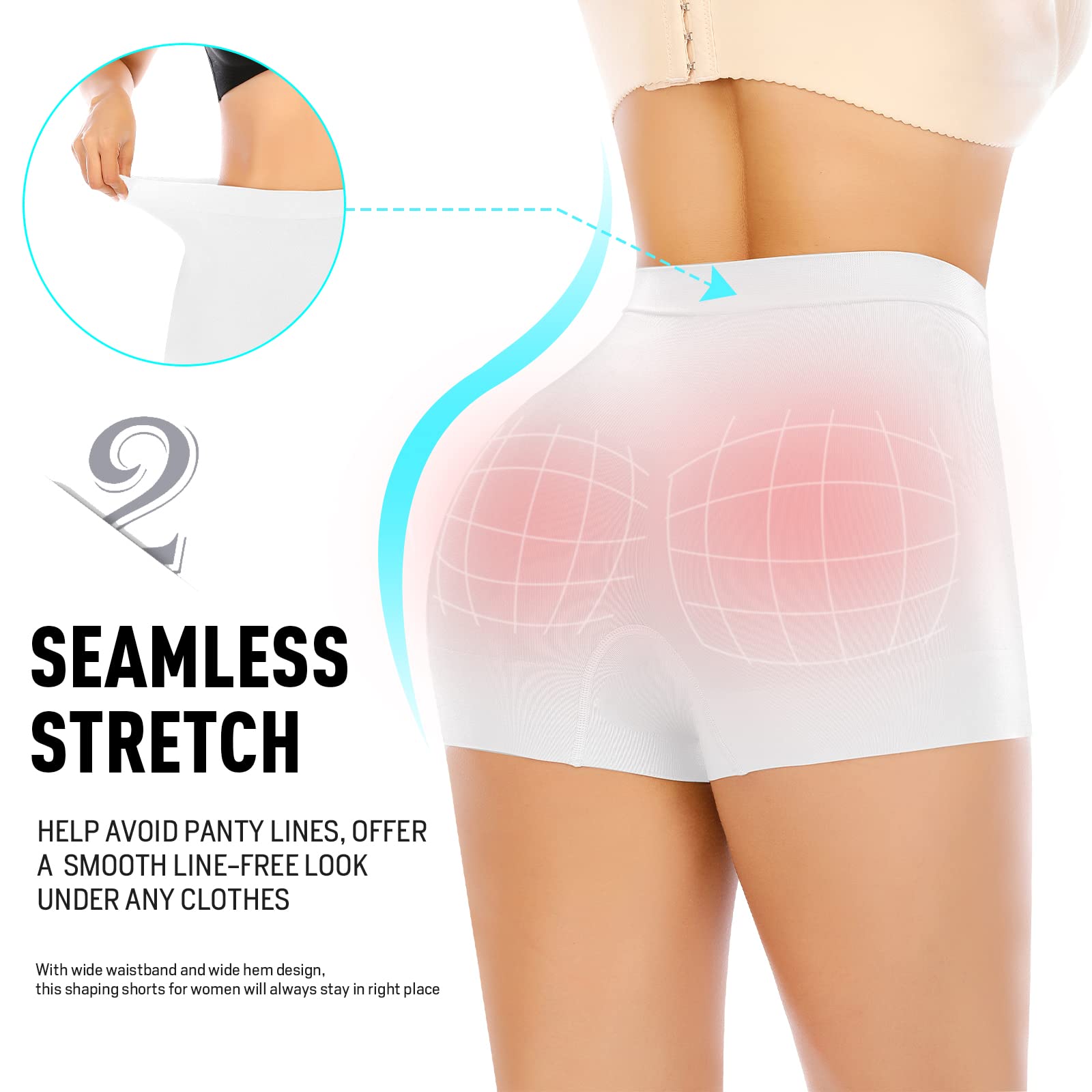 Seamless Shaping Boyshorts for Women - Tummy Control Underwear, High Waist Shapewear Shorts for Dresses & Skirts | Comfortable Everyday Wear, Workout & Postpartum Support
