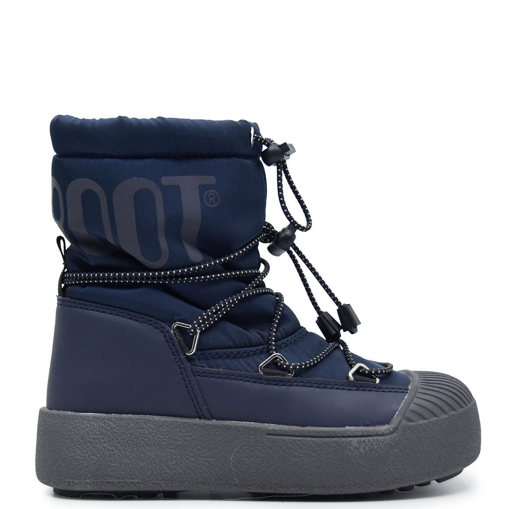 Moon Boot Navy Polar - Waterproof Winter Snow Boots for Women & Men, Warm Insulated Slip-Resistant Shoes for Hiking, Snowboarding & Outdoor Activities
