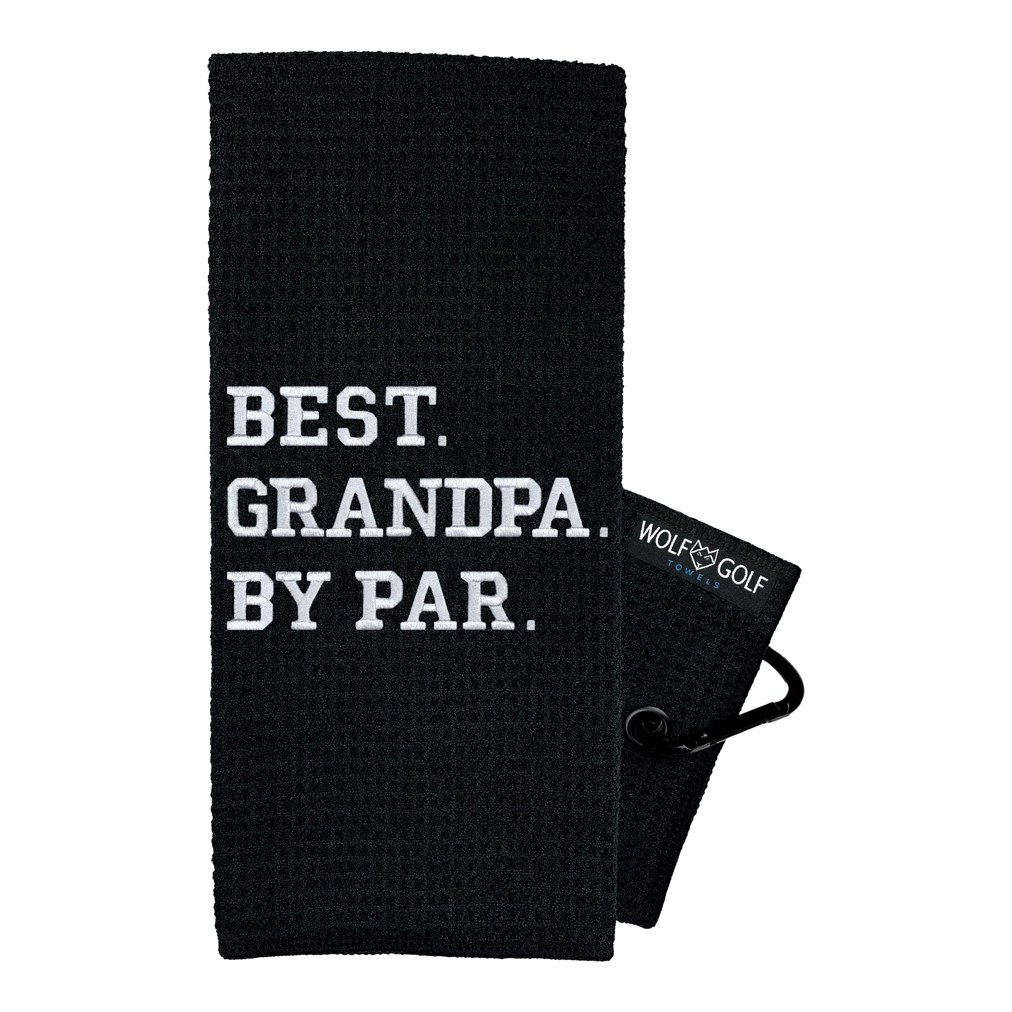 Wolf Golf Towels - Best Grandpa Golf Towel by Par - Premium Men's Golf Accessories & Funny Embroidered Gift - Perfect for Golf Courses, Tournaments & Father's Day Presents