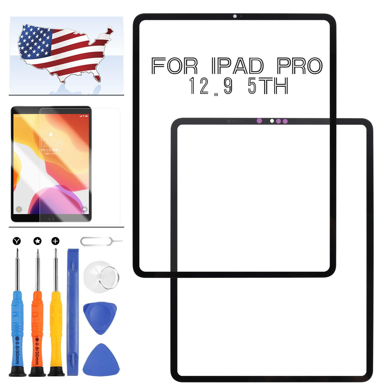 Original Title: for iPAD Pro 12.9 5th Generation Screen Replacement for iPAD PRO 12.9 5TH Gen 2021 Front Outer Glass Panel A2379 A2462 A2461 Repair Parts Kits (Touch Digitizer & LCD Display Not Include)    Optimized Title:   **iPad Pro 12.9 5th Gen (2021) Screen Replacement – Front Outer Glass Panel for Models A2379, A2462, A2461 – DIY Repair Kit (Excludes Touch Digitizer & LCD) – Perfect for Cracked or Damaged Screens**